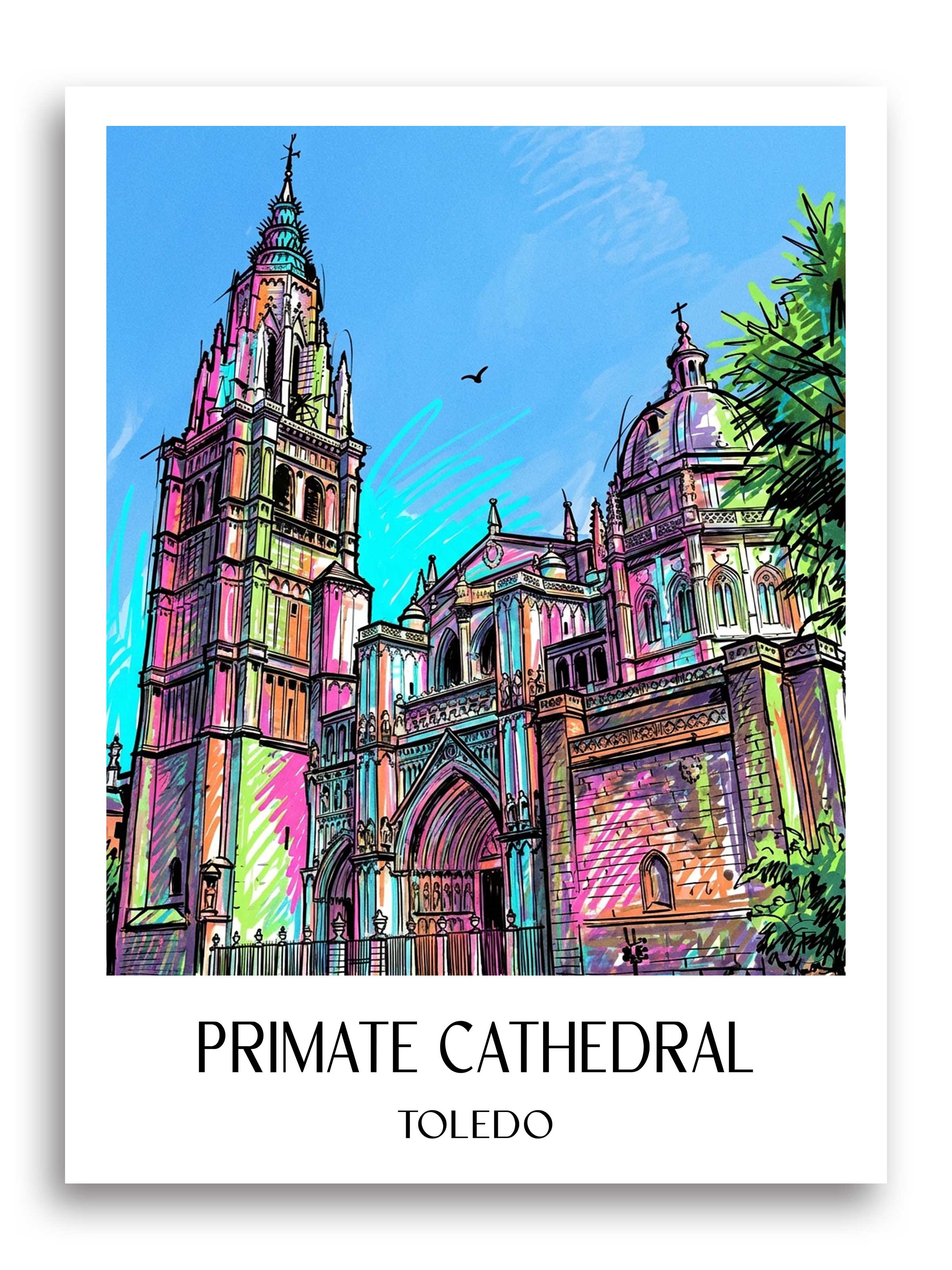 Catedral de Santa María Poster - Toledo - Spanien Kunstdruck - Tag Graffiti von A4 bis A1 - favplace