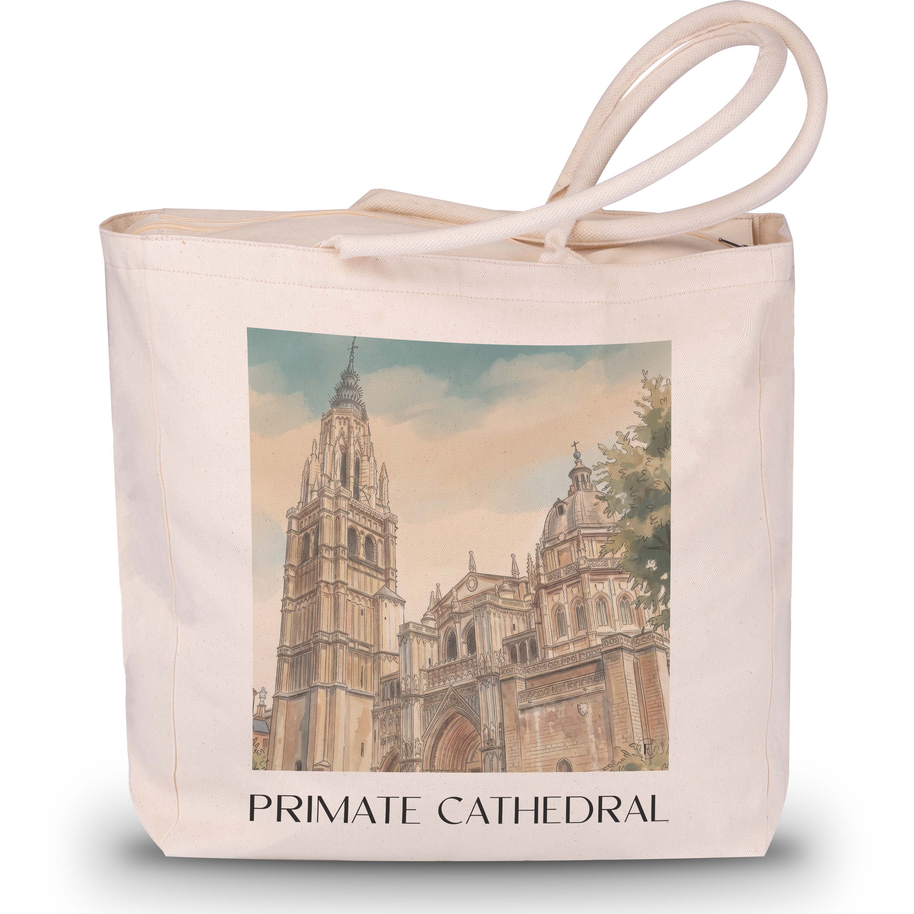 Catedral de Santa María Shopping Tasche - Toledo - Spanien Tote Bag - Einkaufstasche im Aquarell Stil - favplace