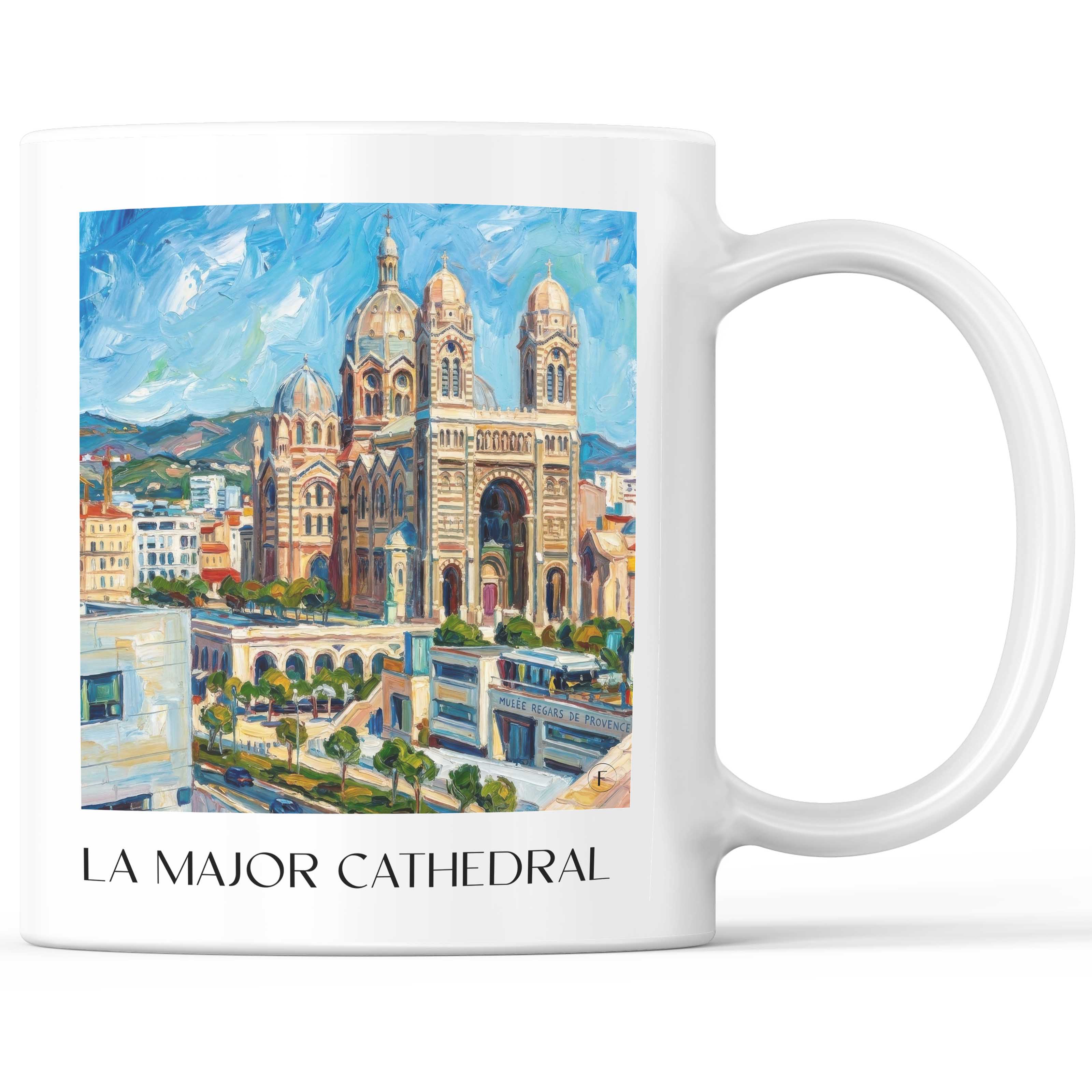Cathédrale La Major Kaffeebecher - Marseille - Frankreich Becher - Kaffeetasse im Ölgemälde Stil - favplace