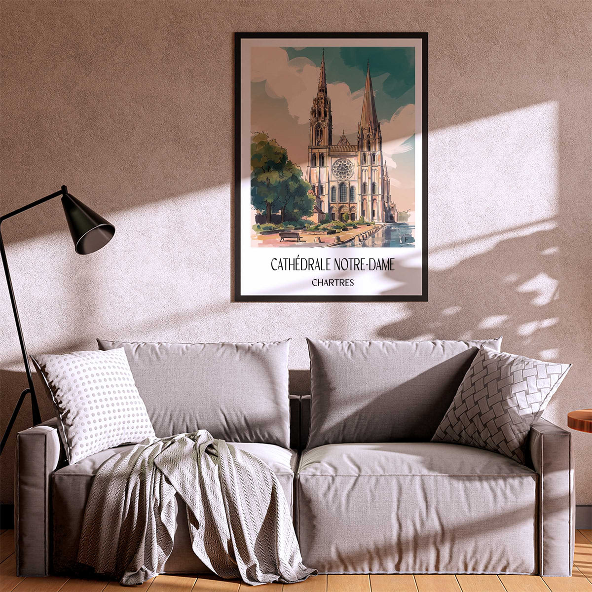 cathédrale-notre-dame-chartres-frankreich-poster-aquarell