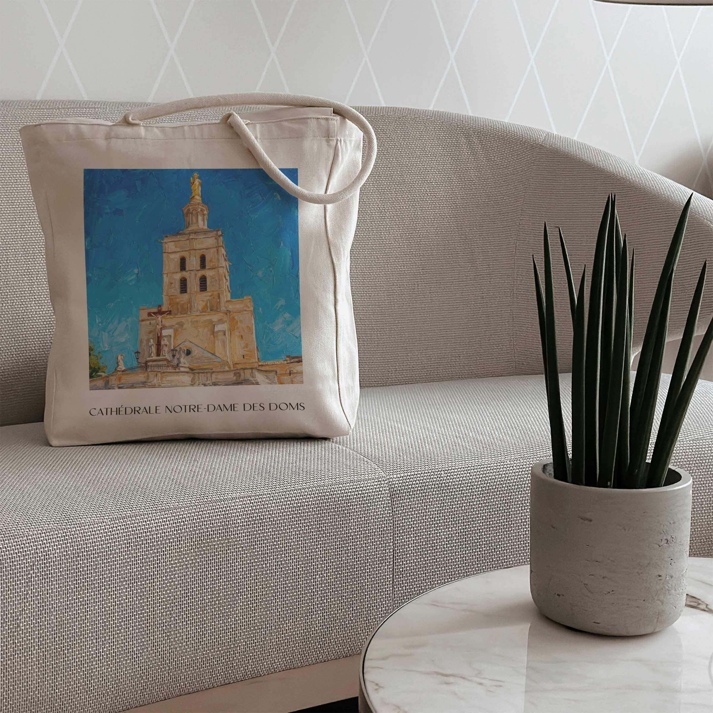 cathédrale-notre-dame-des-doms-avignon-frankreich-einkaufstasche-oil-painting-oelgemaelde
