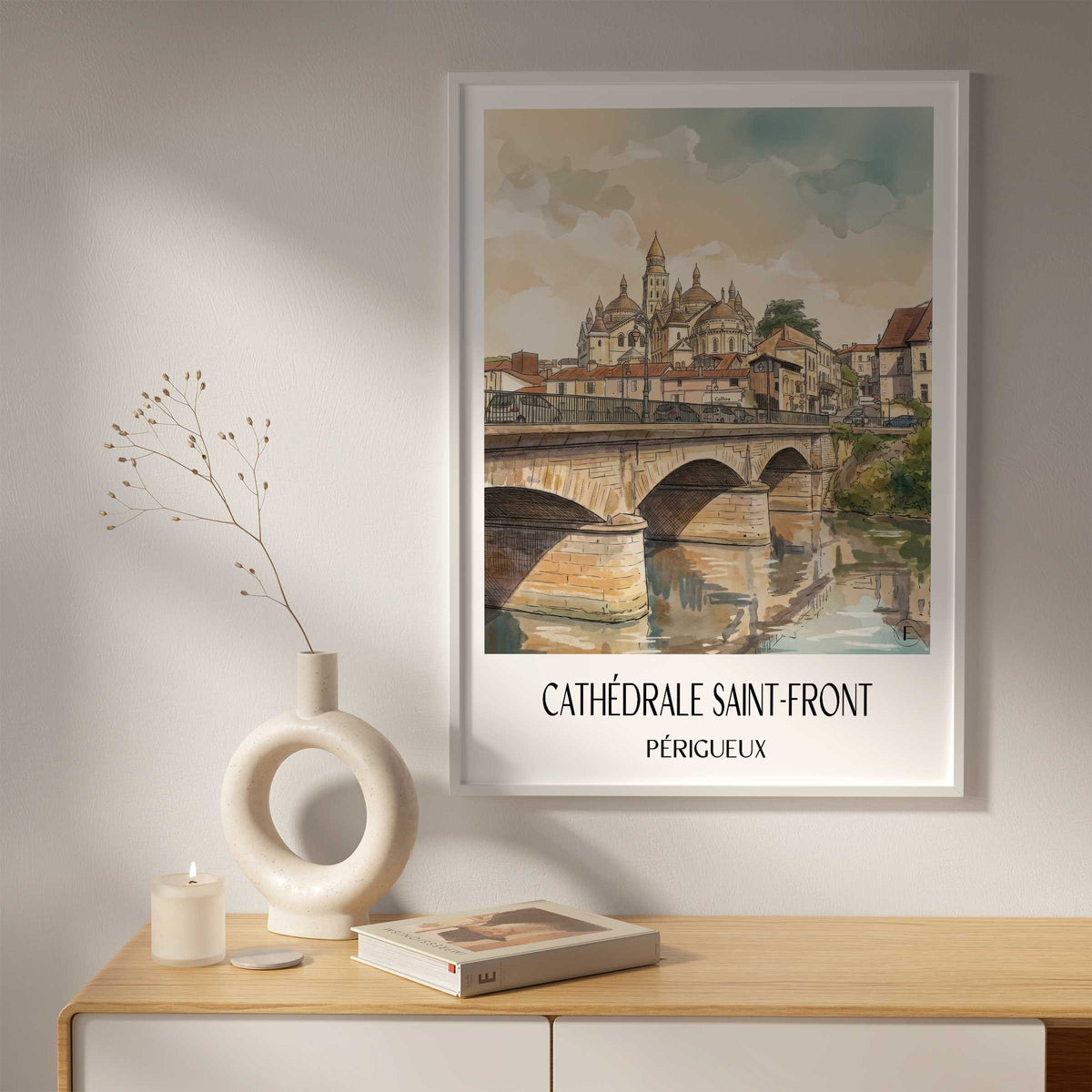 cathédrale-saint-front-périgueux-frankreich-poster-aquarell