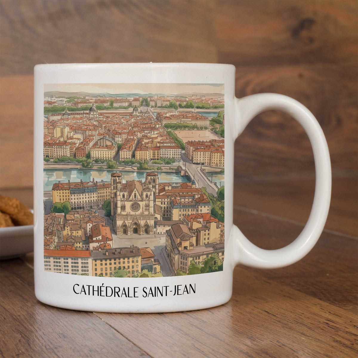 cathédrale-saint-jean-lyon-frankreich-kaffeebecher-aquarell