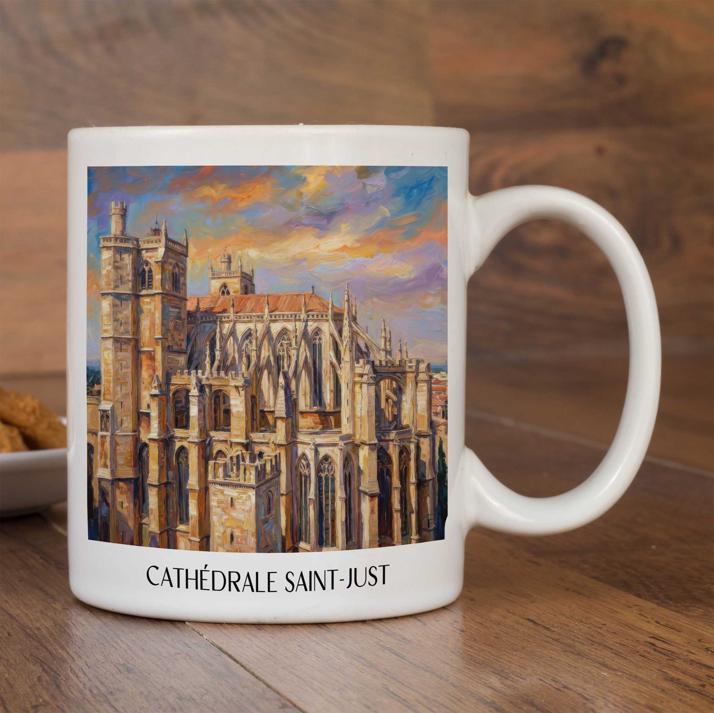 cathédrale-saint-just-narbonne-frankreich-kaffeebecher-oil-painting-oelgemaelde