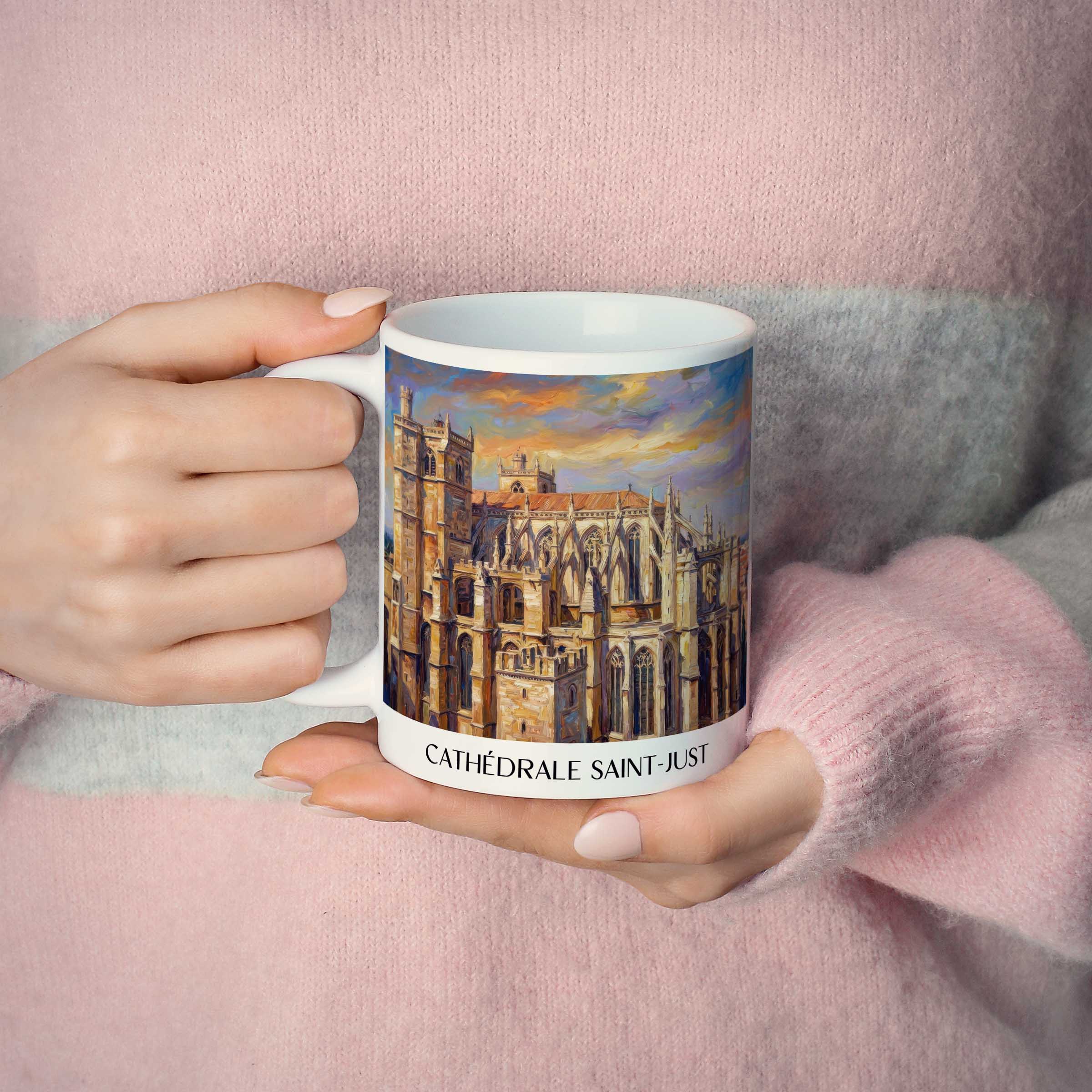 cathédrale-saint-just-narbonne-frankreich-kaffeebecher-oil-painting-oelgemaelde