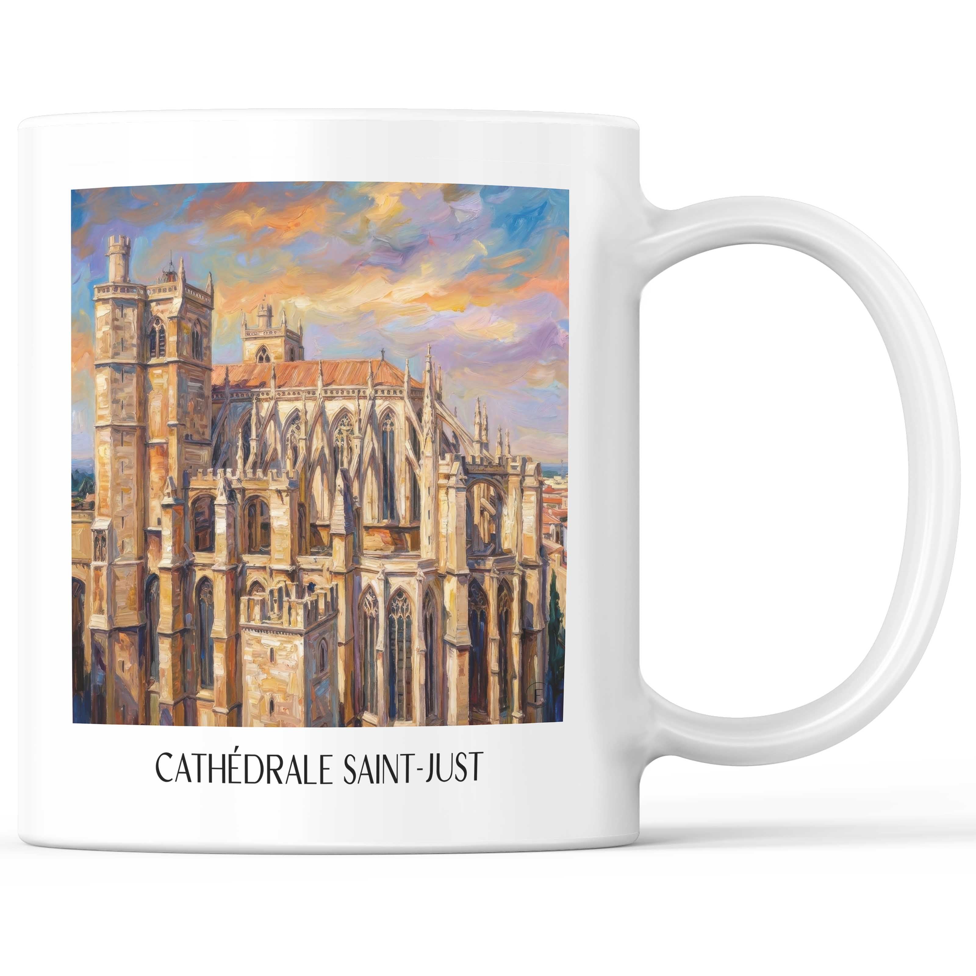 cathédrale-saint-just-narbonne-frankreich-kaffeebecher-oil-painting-oelgemaelde