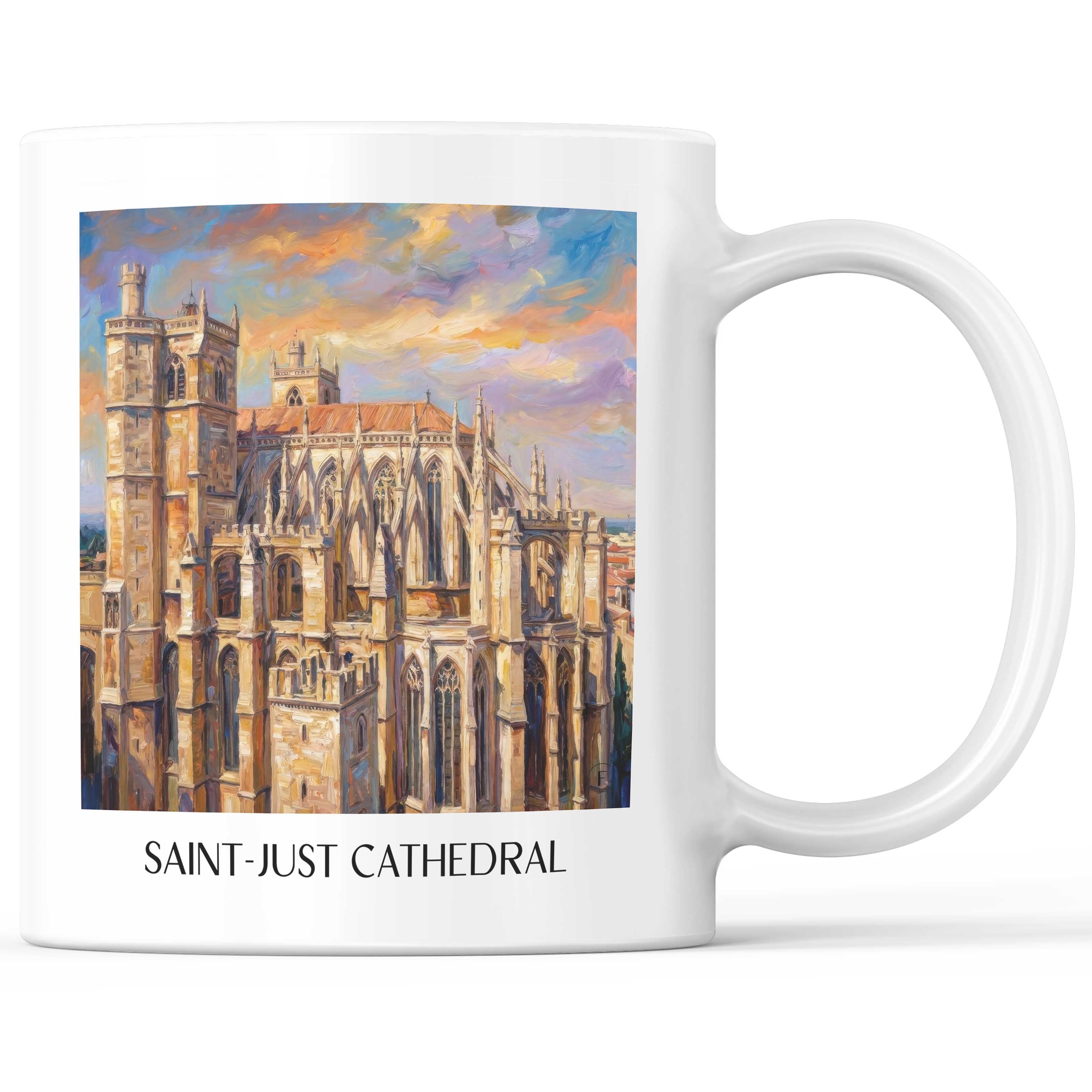 Cathédrale Saint-Just Kaffeebecher - Narbonne - Frankreich Becher - Kaffeetasse im Ölgemälde Stil - favplace