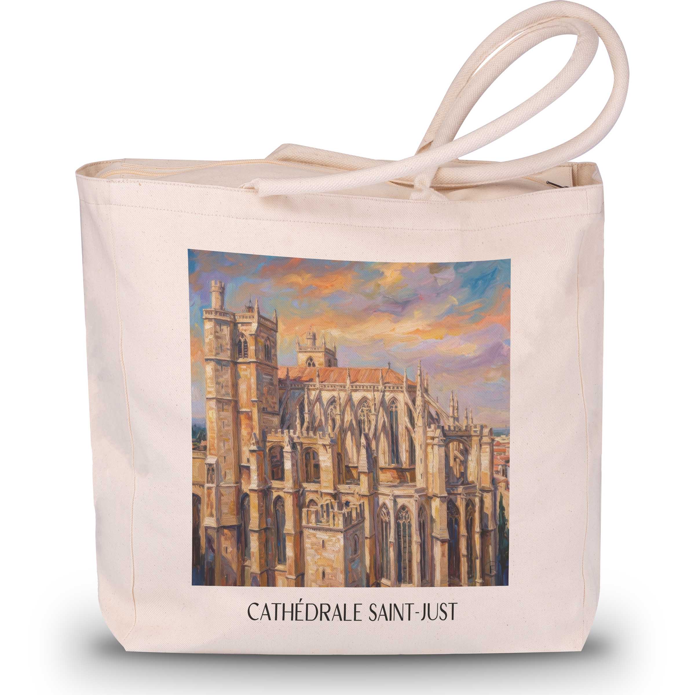 cathédrale-saint-just-narbonne-frankreich-einkaufstasche-oil-painting-oelgemaelde