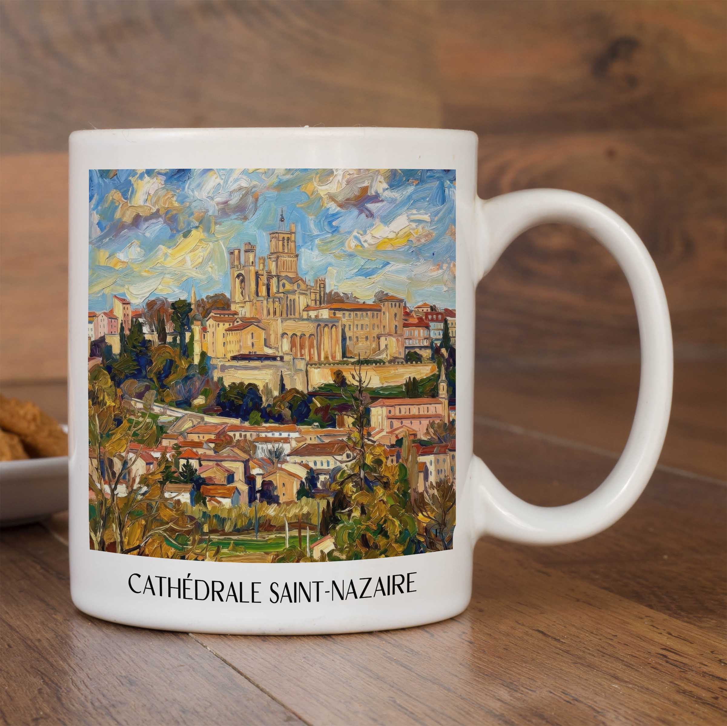 cathédrale-saint-nazaire-bèziers-frankreich-kaffeebecher-oil-painting-oelgemaelde