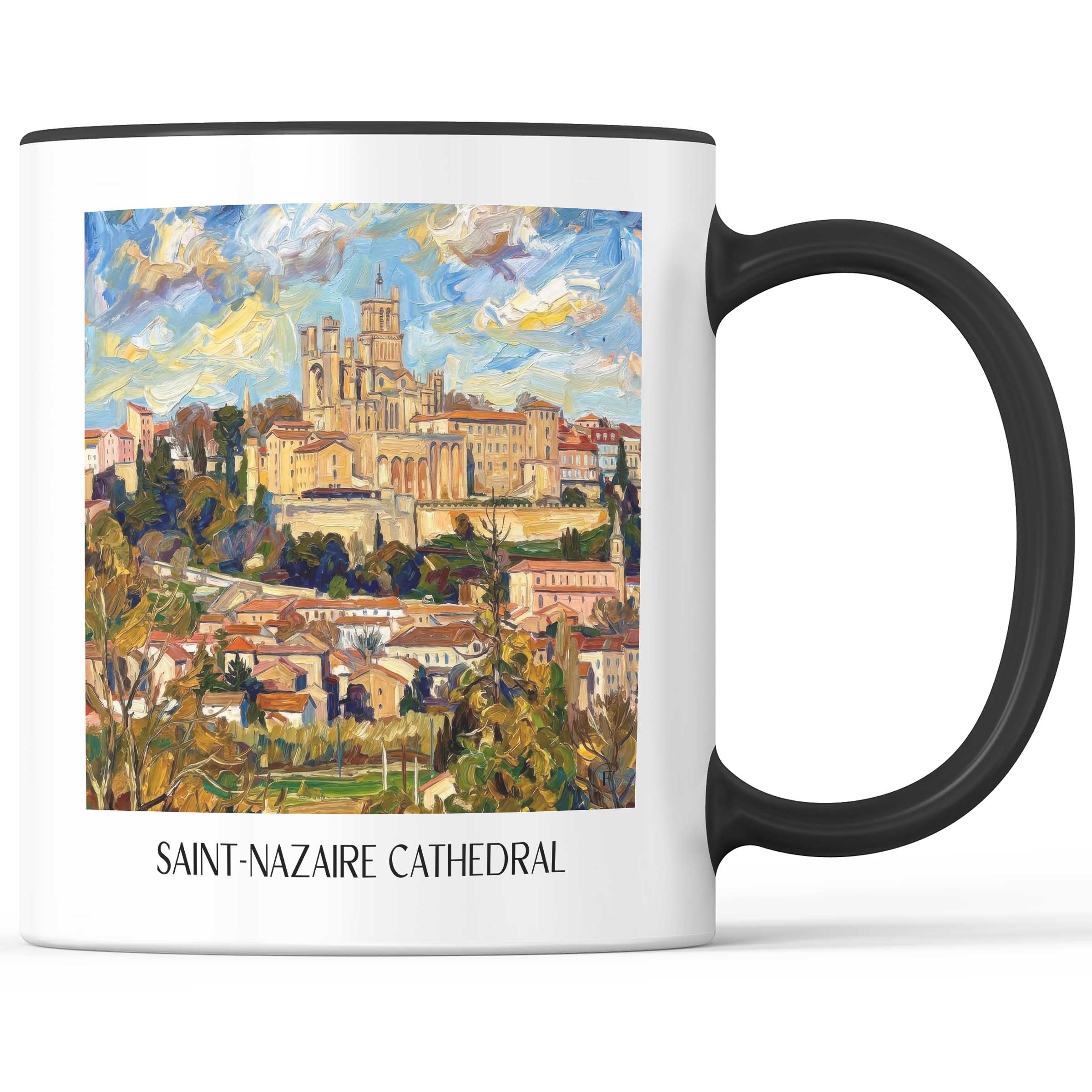 Cathédrale Saint-Nazaire Kaffeebecher - Bèziers - Frankreich Becher - Kaffeetasse im Ölgemälde Stil - favplace