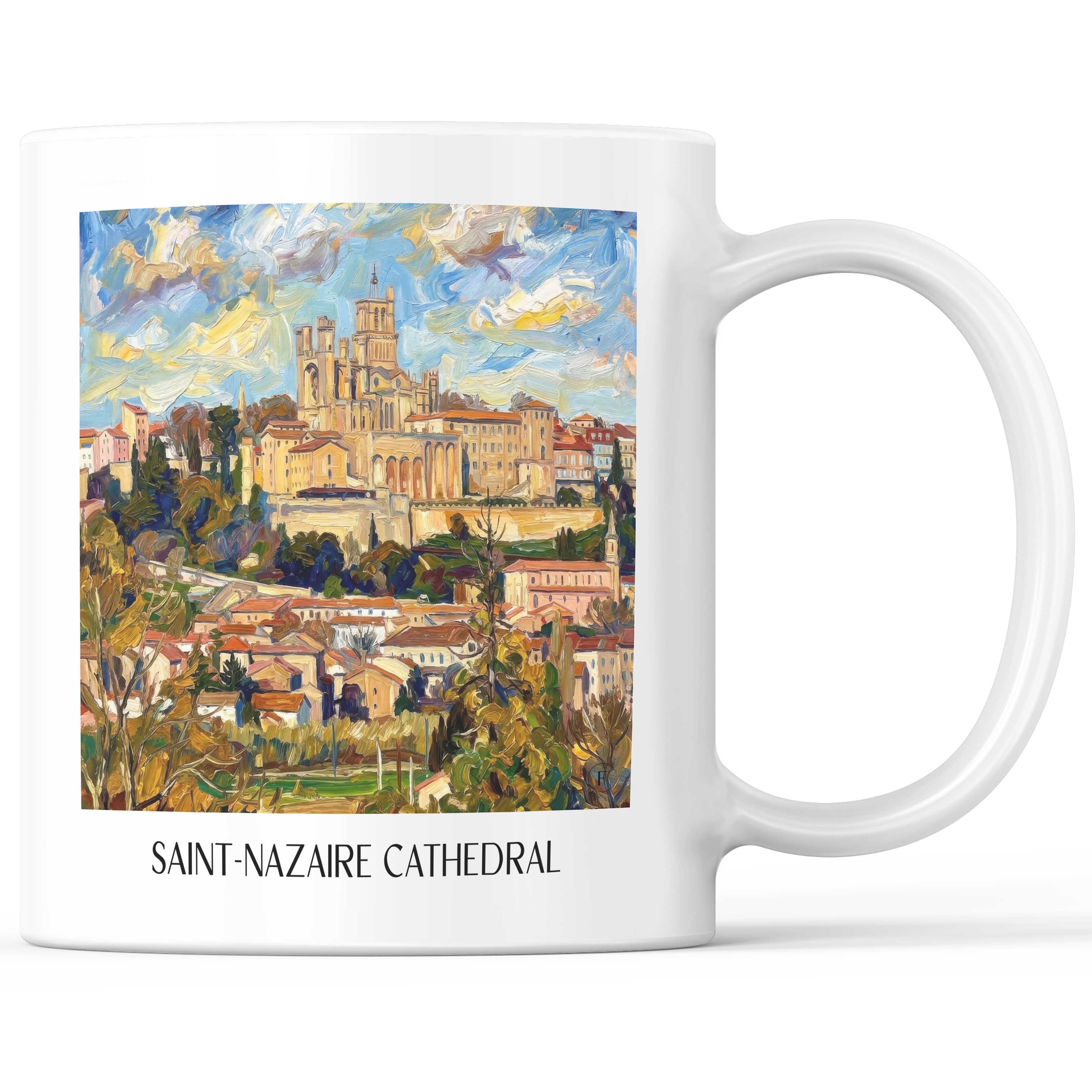 Cathédrale Saint-Nazaire Kaffeebecher - Bèziers - Frankreich Becher - Kaffeetasse im Ölgemälde Stil - favplace