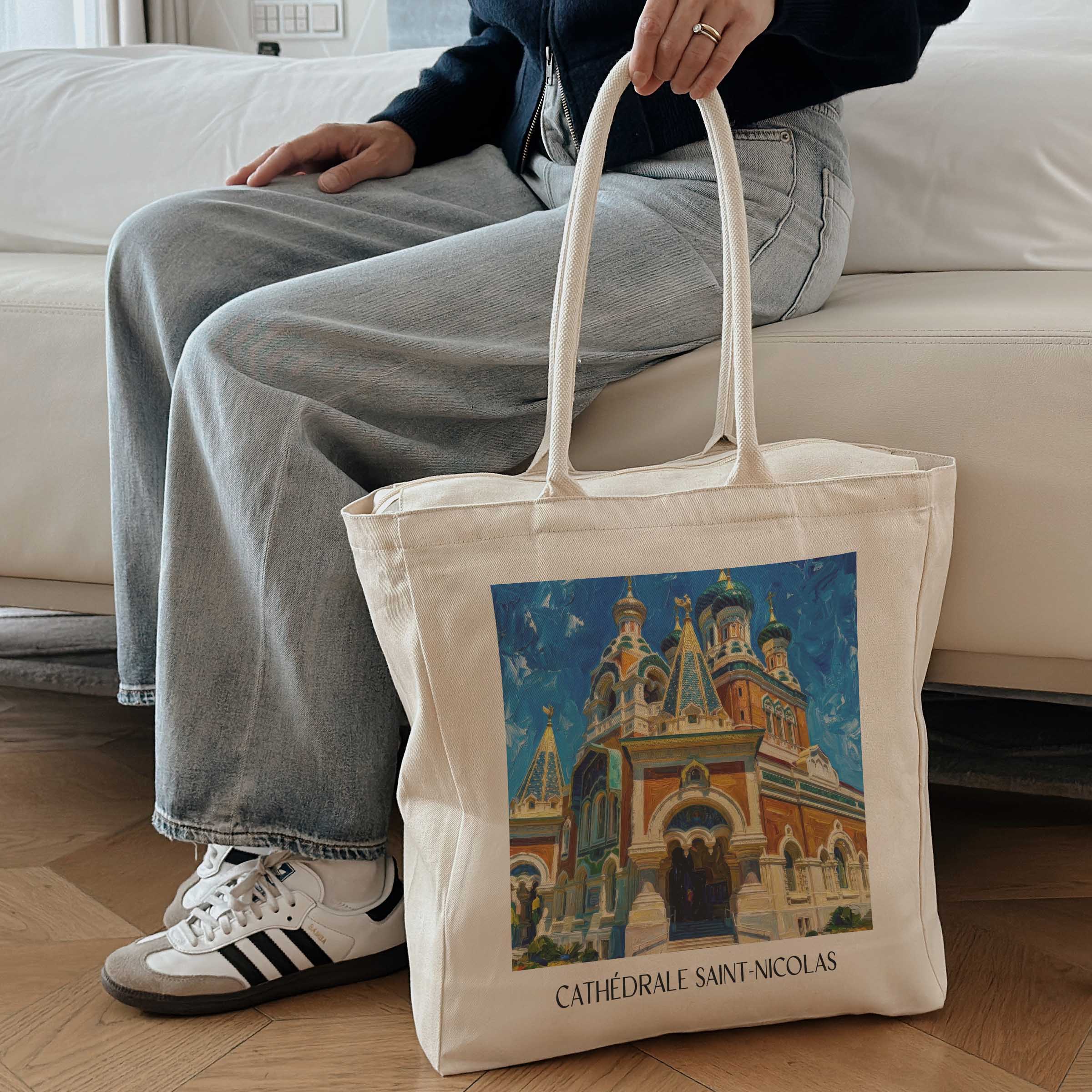 cathédrale-saint-nicolas-nizza-frankreich-einkaufstasche-oil-painting-oelgemaelde
