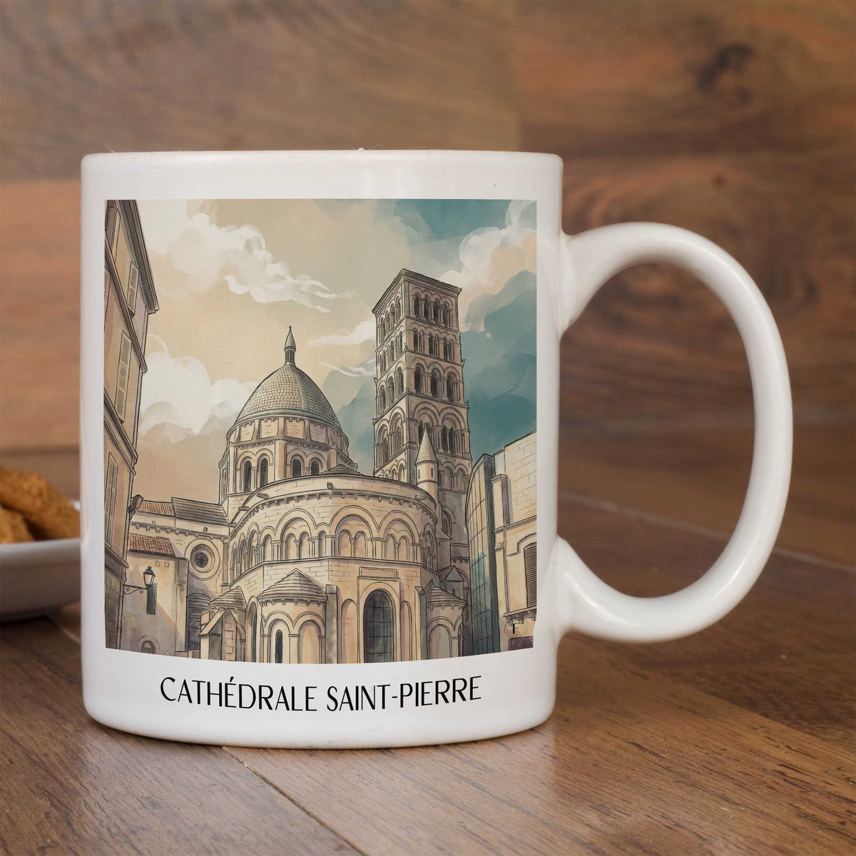 cathédrale-saint-pierre-angoulême-frankreich-kaffeebecher-aquarell