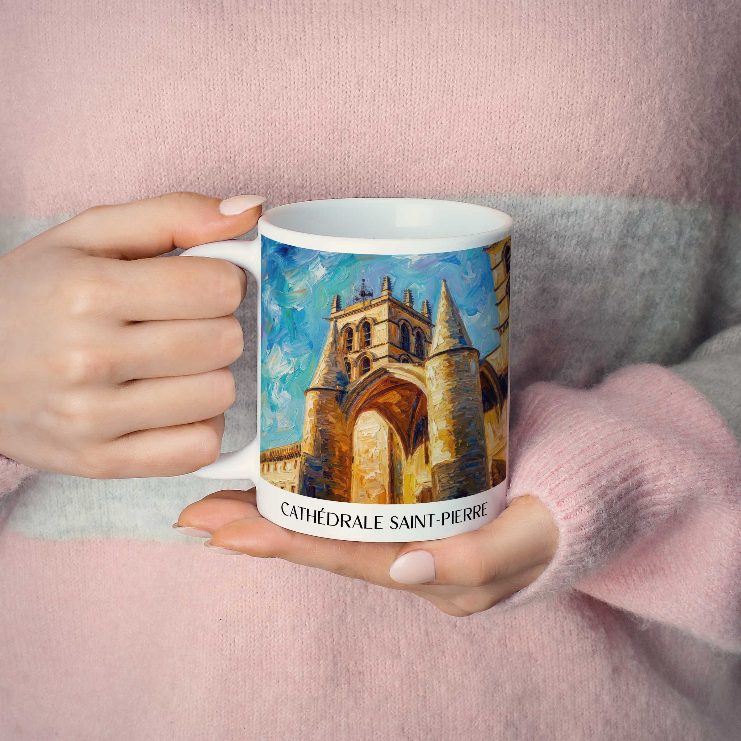 cathédrale-saint-pierre-montpellier-frankreich-kaffeebecher-oil-painting-oelgemaelde