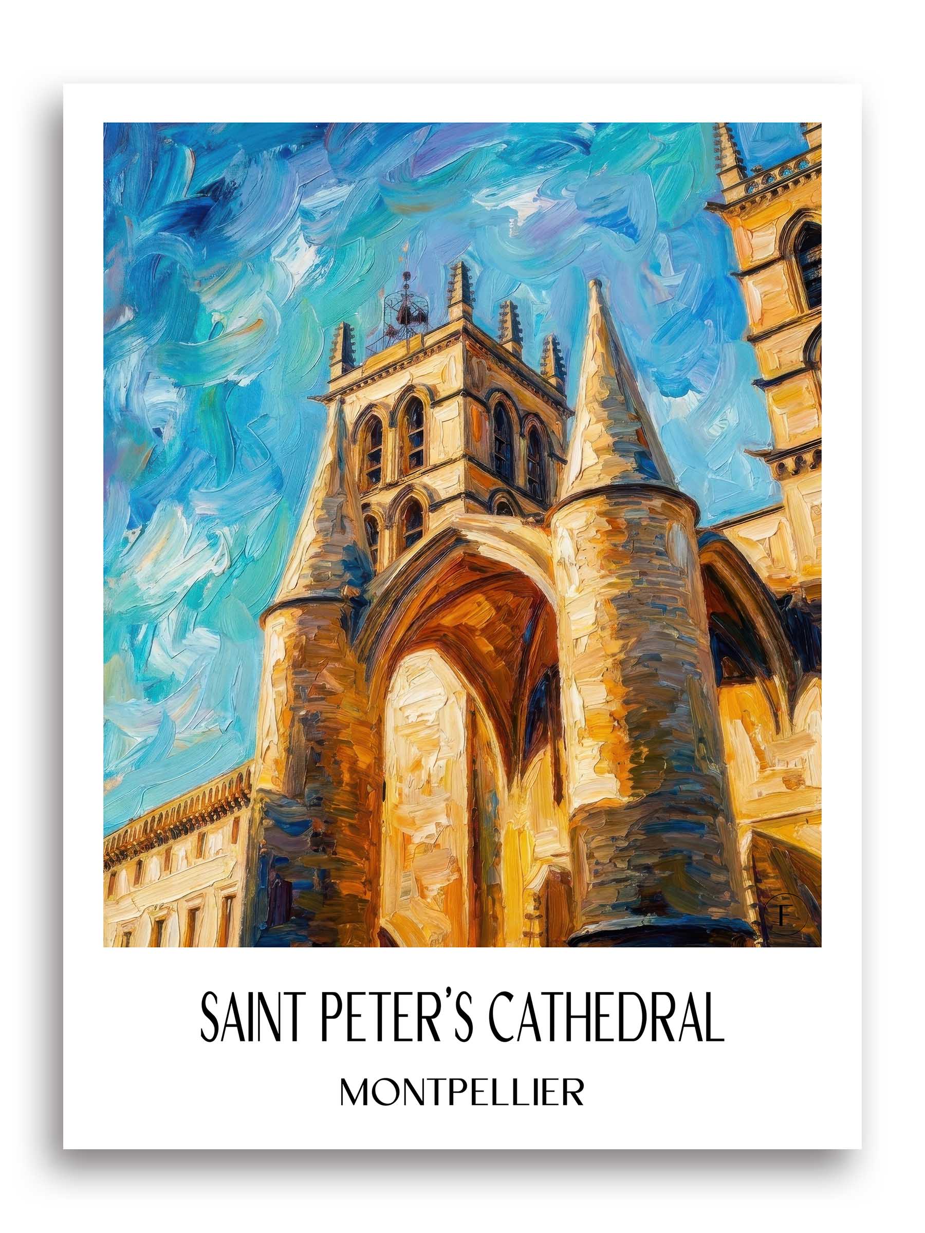 Cathédrale Saint-Pierre Poster - Montpellier - Frankreich Kunstdruck - Ölgemälde von A4 bis A1 - favplace
