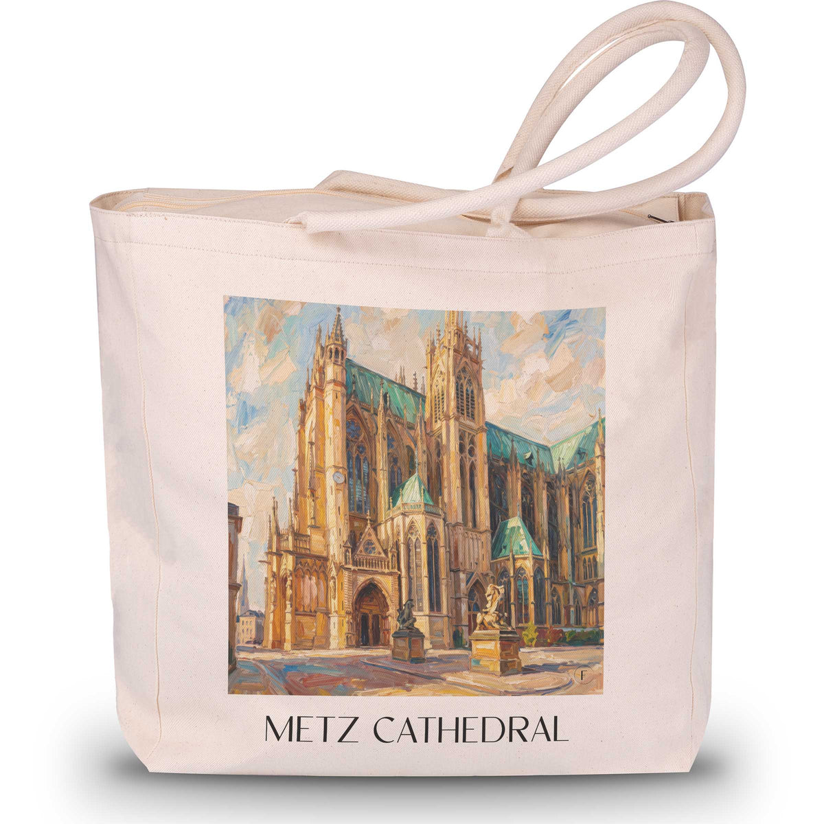 Cathédrale Saint-Étienne Shopping Tasche - Metz - Frankreich Tote Bag - Einkaufstasche im Ölgemälde Stil - favplace
