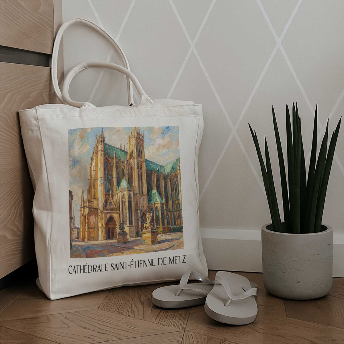 cathédrale-saint-étienne-metz-frankreich-einkaufstasche-oil-painting-oelgemaelde