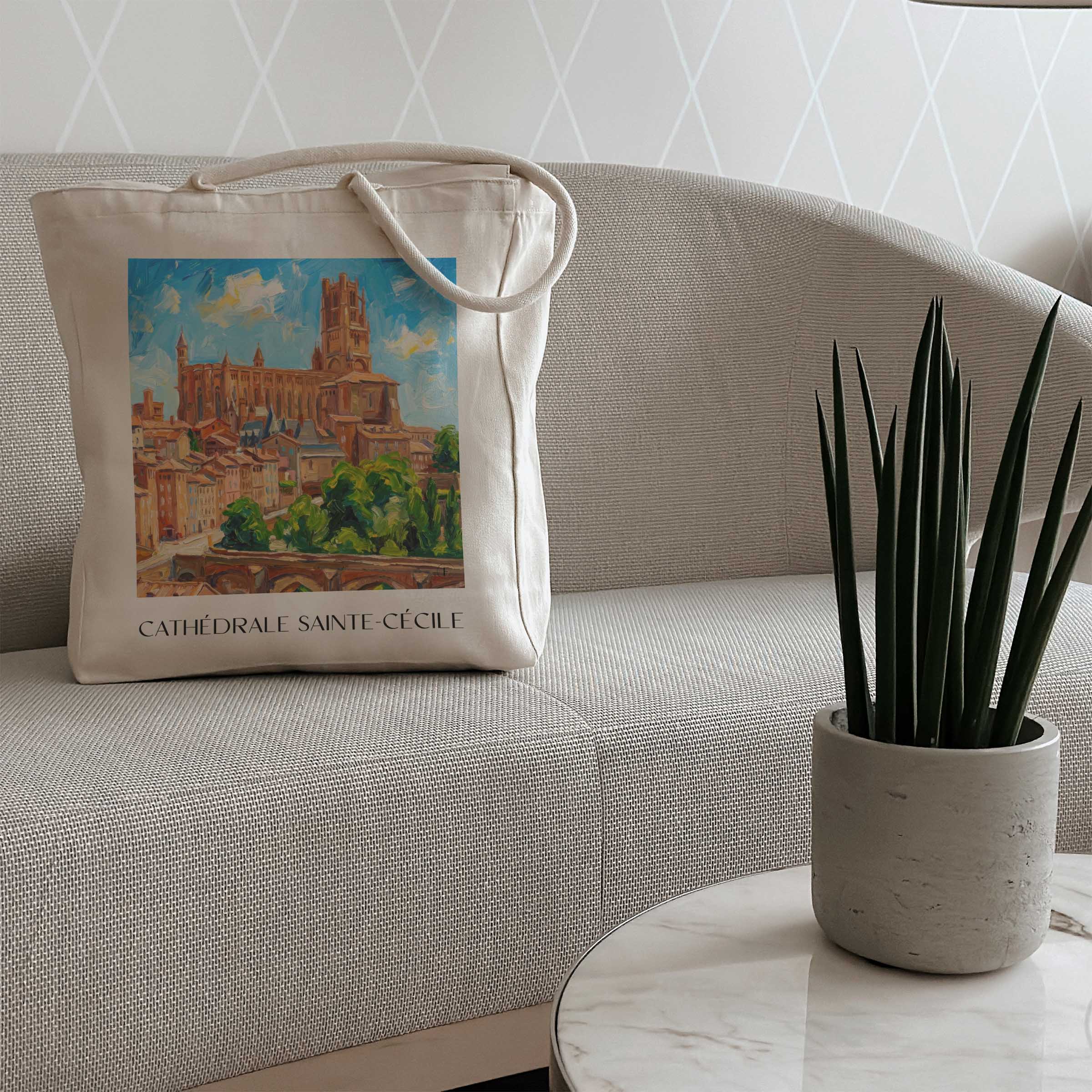 cathédrale-sainte-cécile-albi-frankreich-einkaufstasche-oil-painting-oelgemaelde