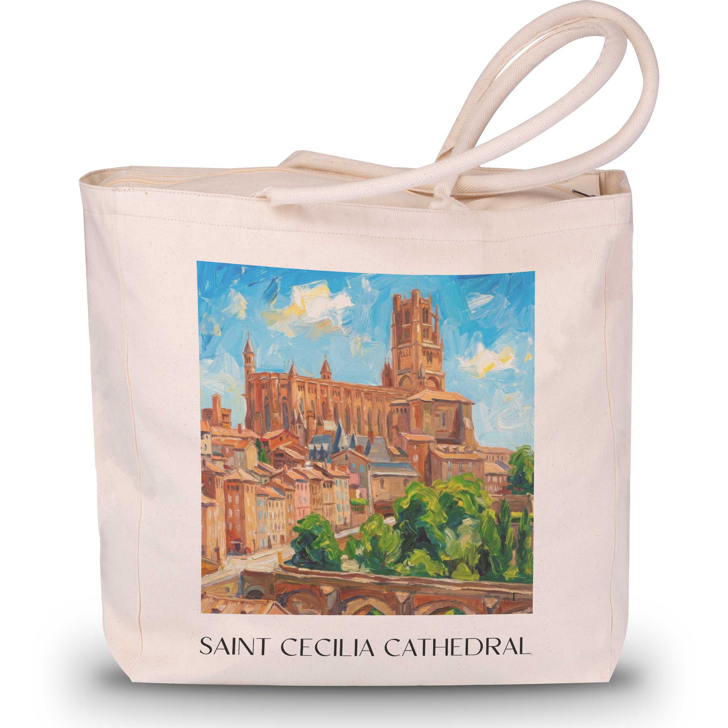 Cathédrale Sainte-Cécile Shopping Tasche - Albi - Frankreich Tote Bag - Einkaufstasche im Ölgemälde Stil - favplace