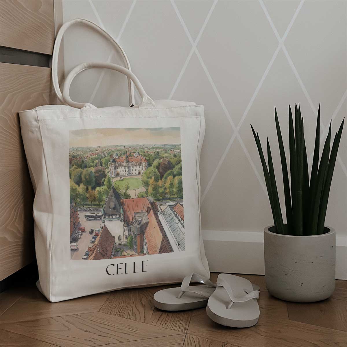 celle-niedersachsen-deutschland-einkaufstasche-aquarell