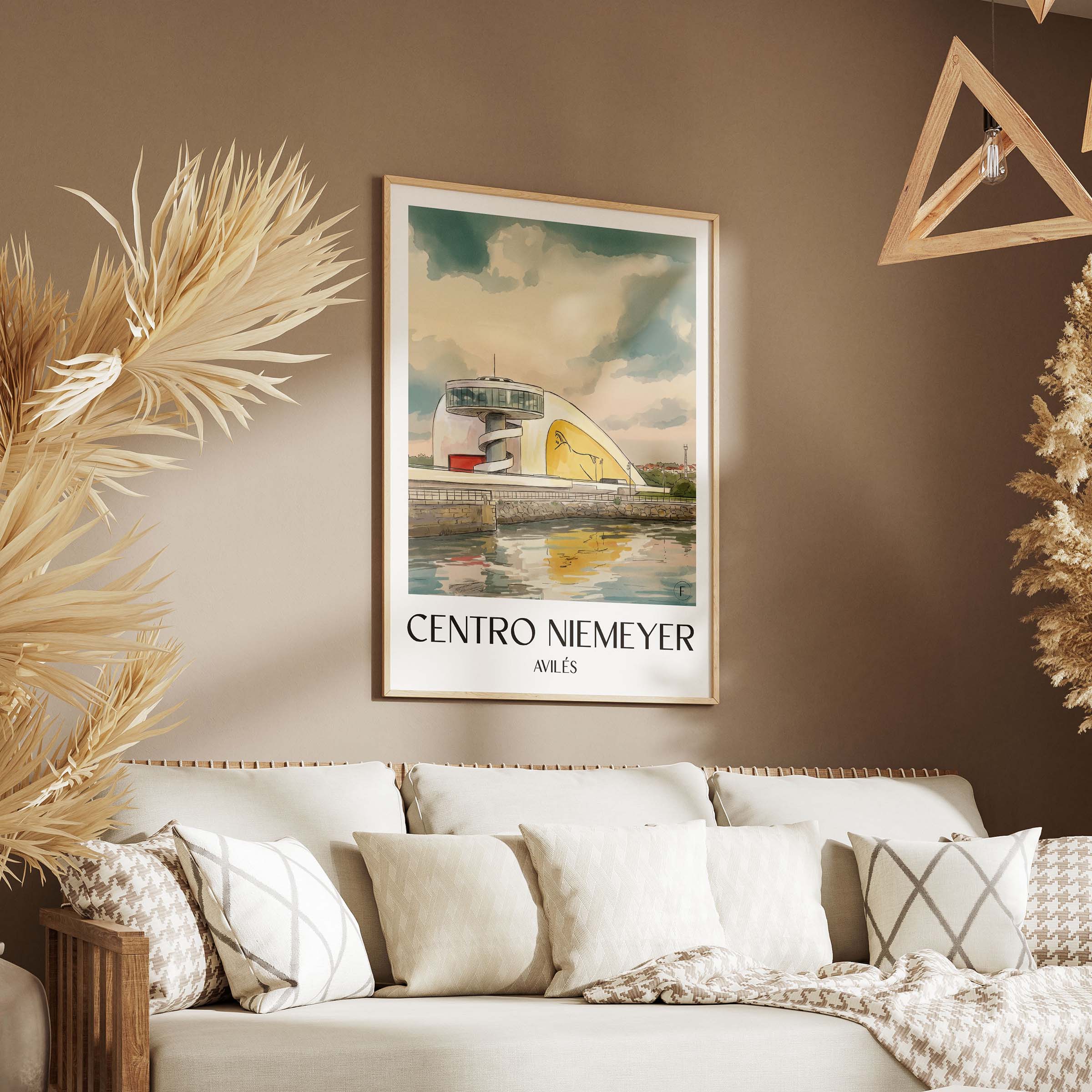 centro-niemeyer-avilés-spanien-poster-aquarell