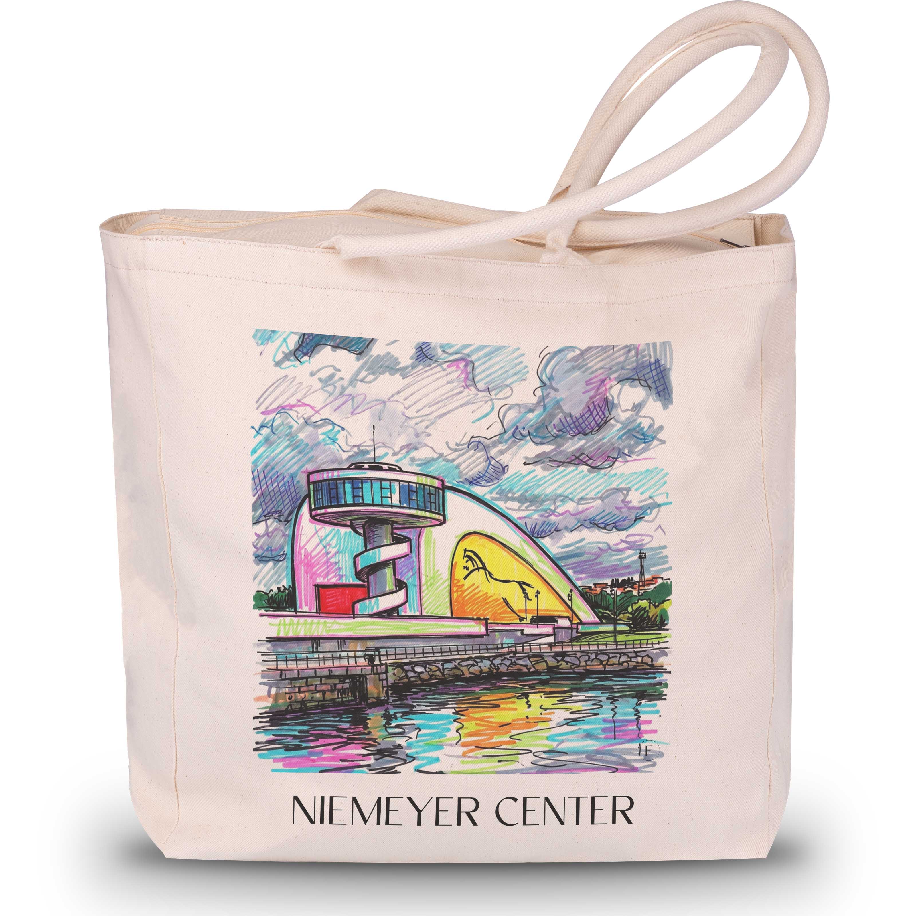 Centro Niemeyer Shopping Tasche - Avilés - Spanien Tote Bag - Einkaufstasche im Tag Graffiti Stil - favplace