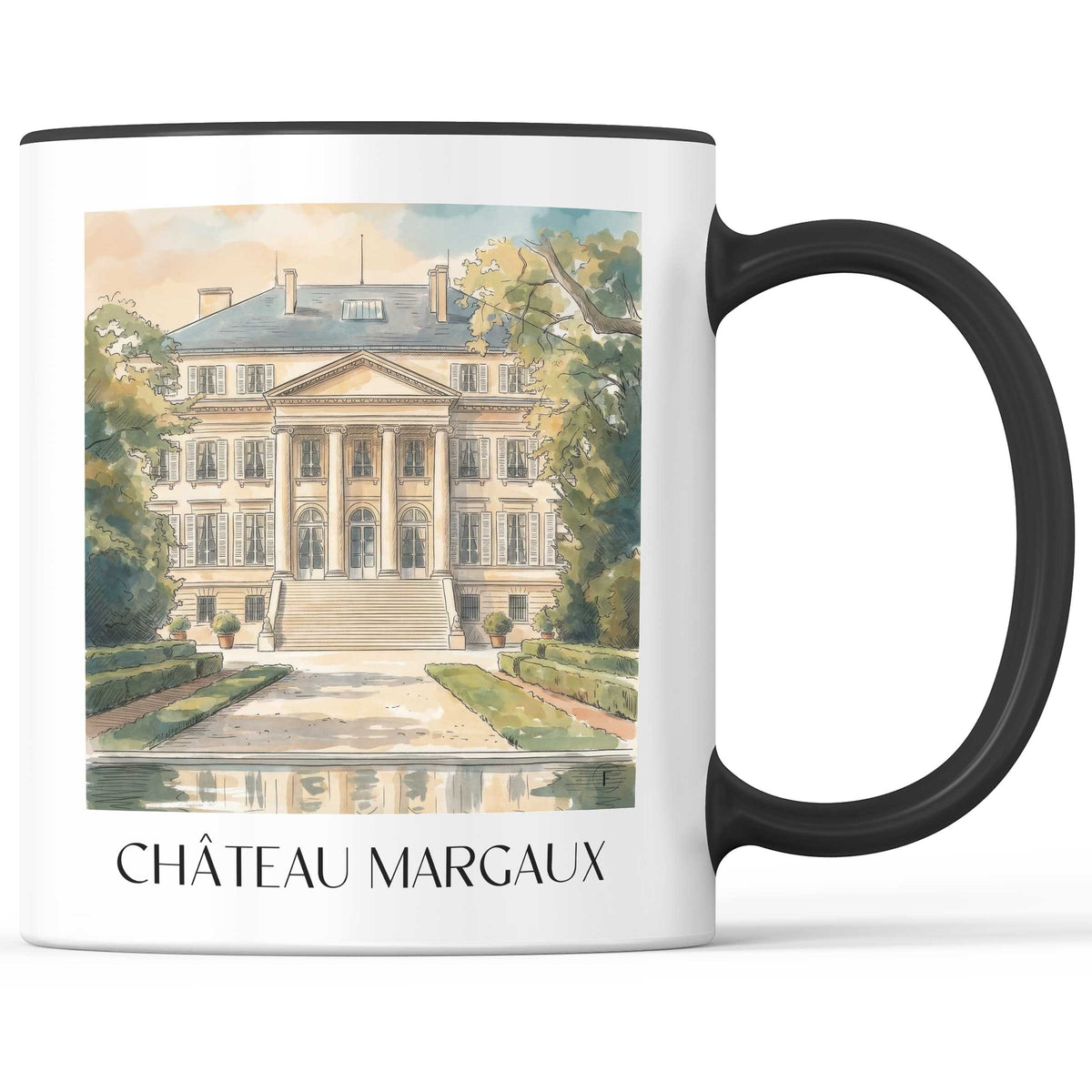 château-margaux-médoc-frankreich-kaffeebecher-aquarell