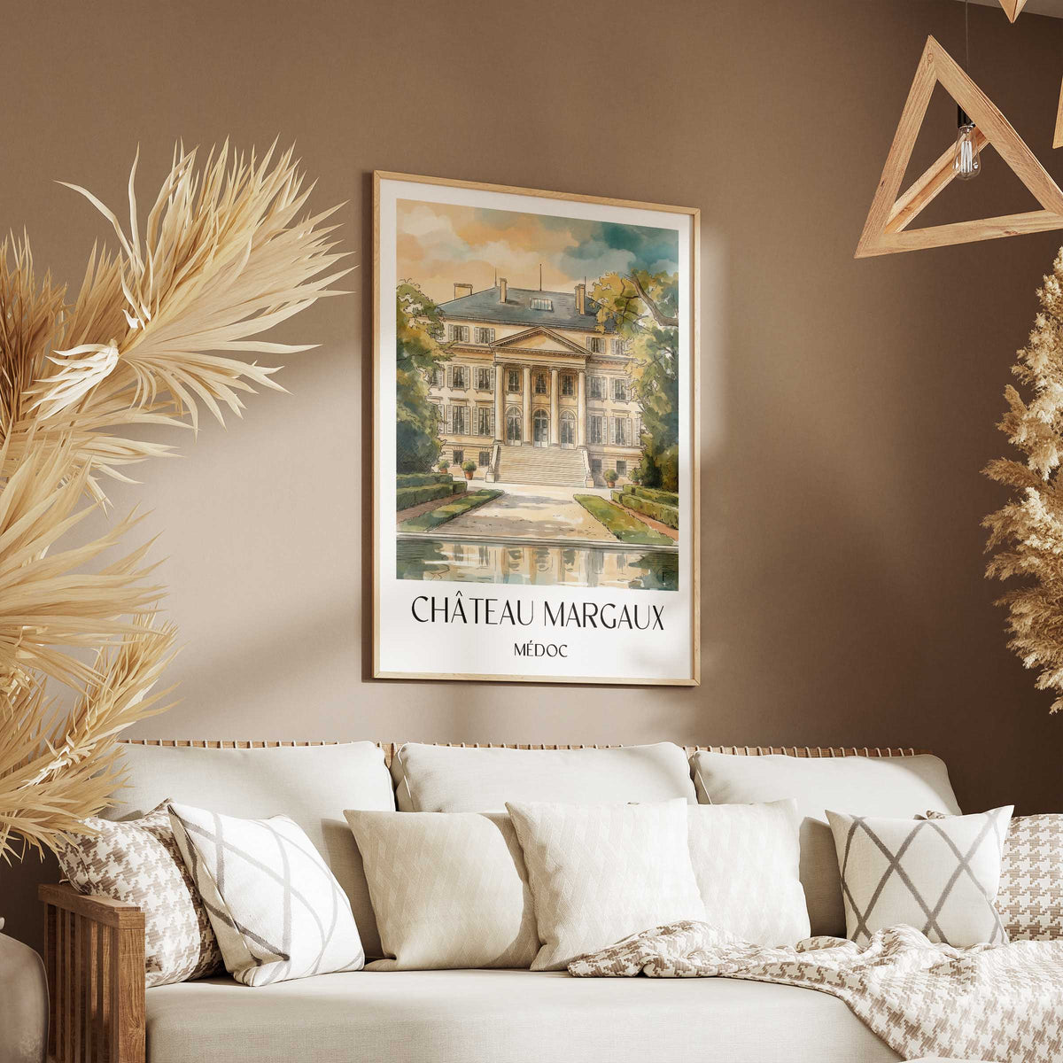 château-margaux-médoc-frankreich-poster-aquarell