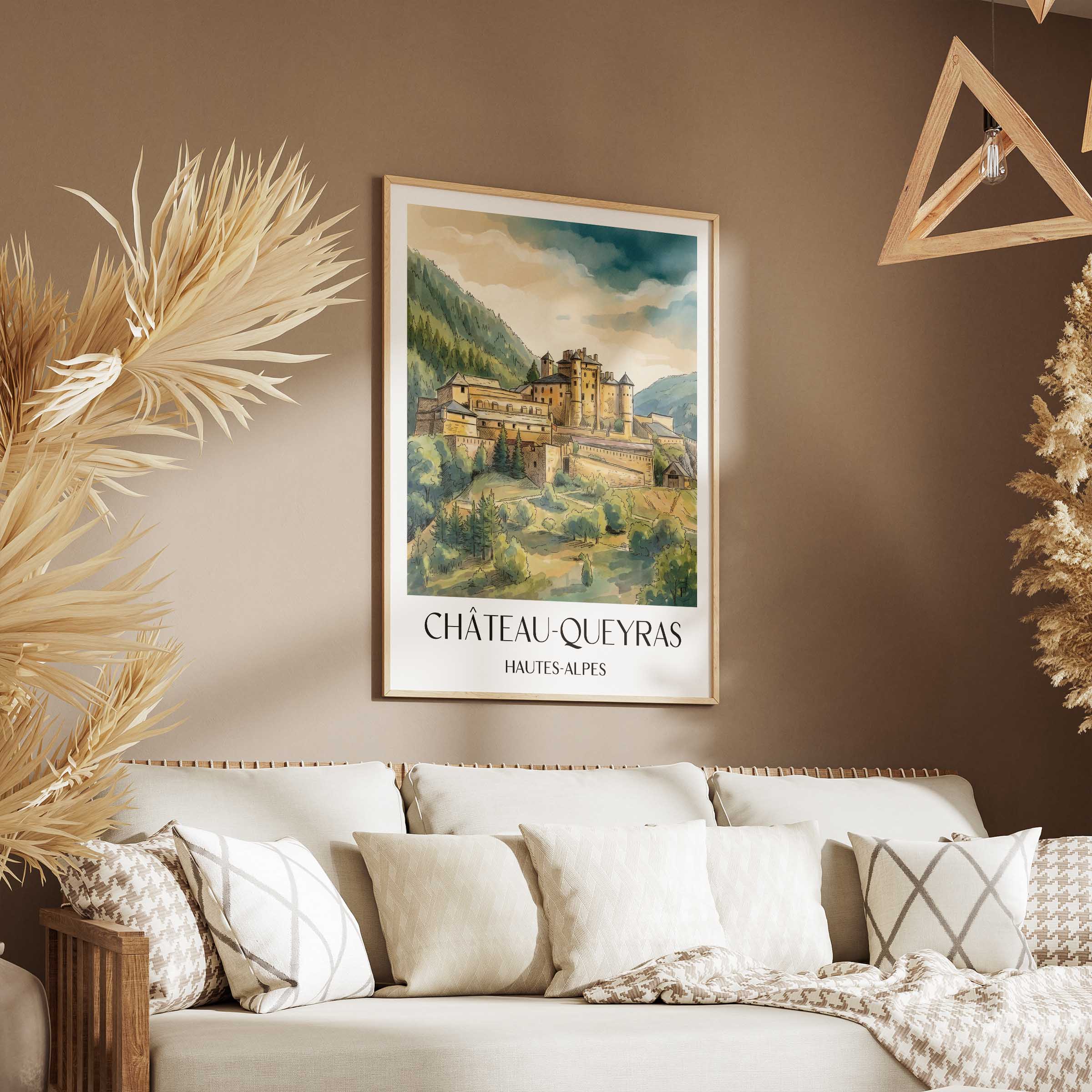 château-queyras-hautes-alpes-frankreich-poster-aquarell
