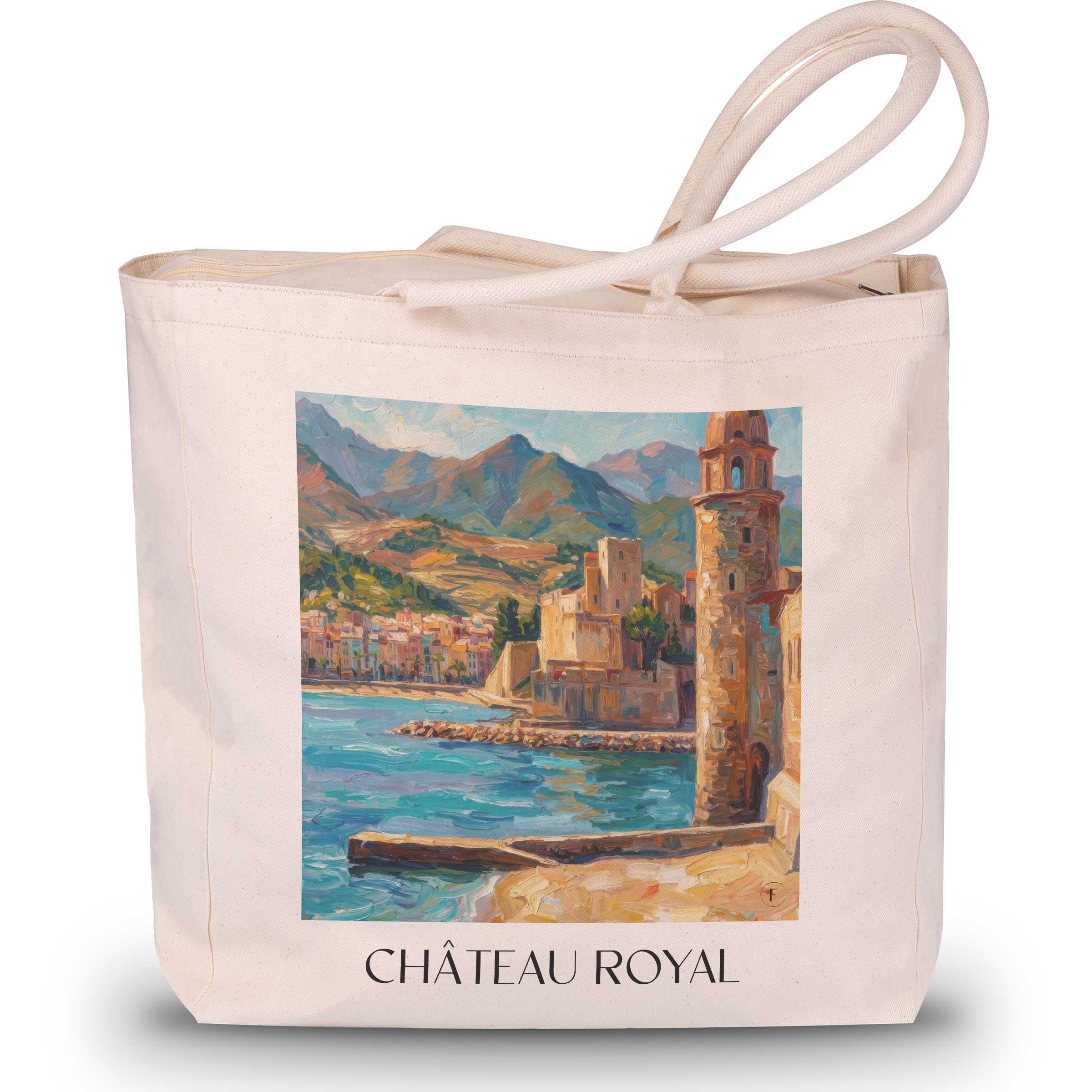 Château Royal Shopping Tasche - Collioure - Frankreich Tote Bag - Einkaufstasche im Ölgemälde Stil - favplace