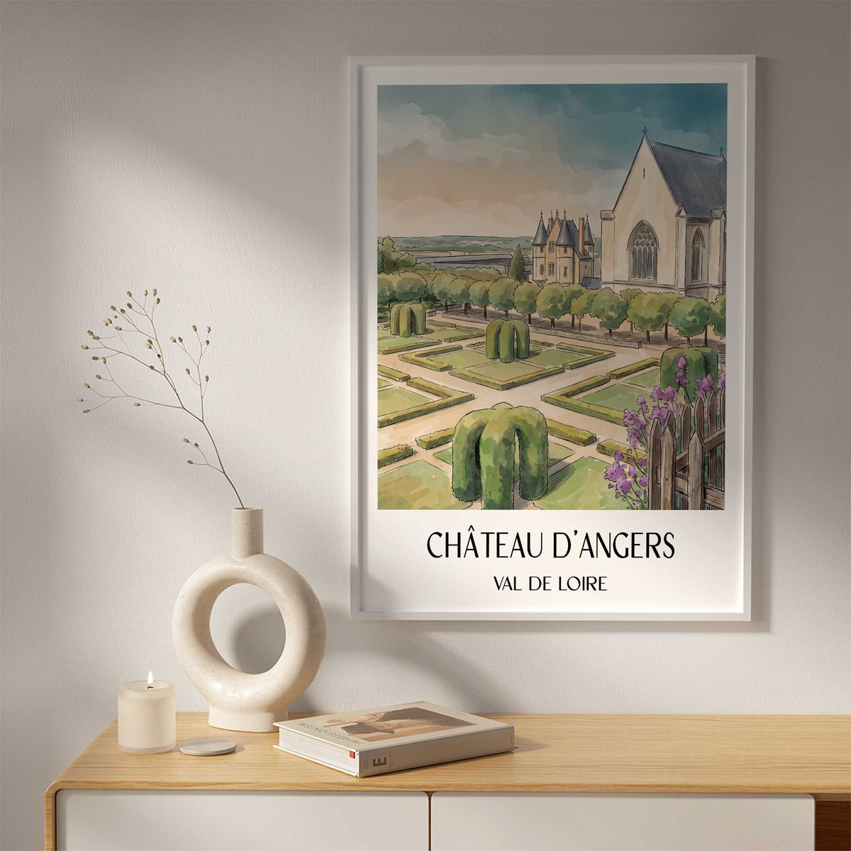 château-d'angers-val-de-loire-frankreich-poster-aquarell