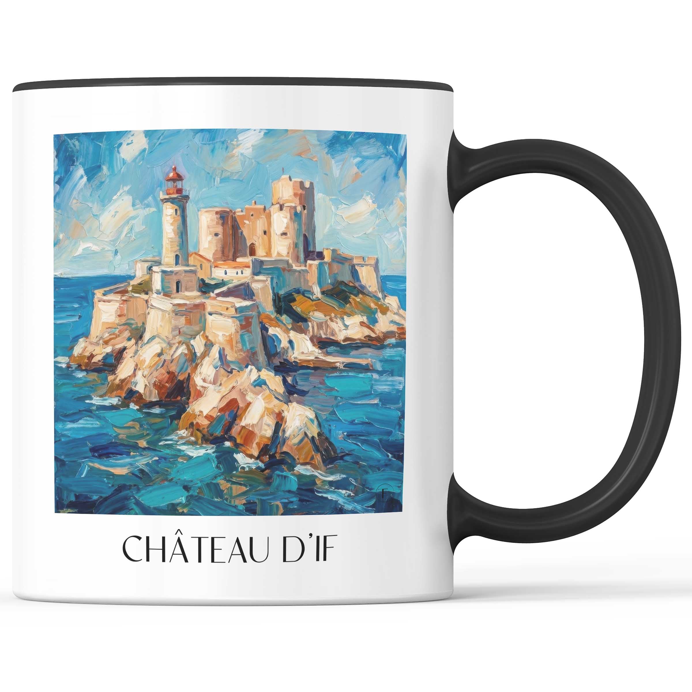 Château d'If Kaffeebecher - Marseille - Frankreich Becher - Kaffeetasse im Ölgemälde Stil - favplace