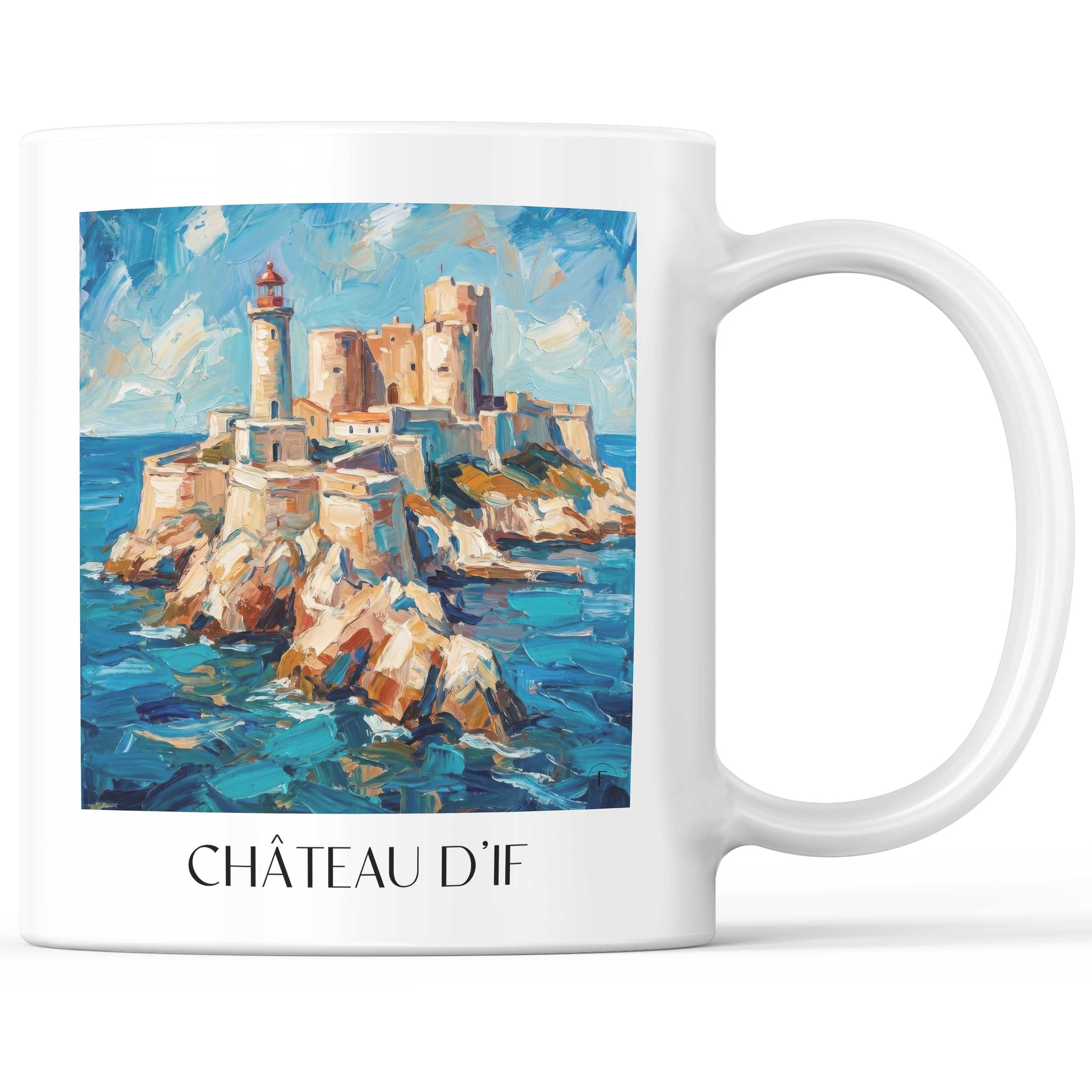 Château d'If Kaffeebecher - Marseille - Frankreich Becher - Kaffeetasse im Ölgemälde Stil - favplace