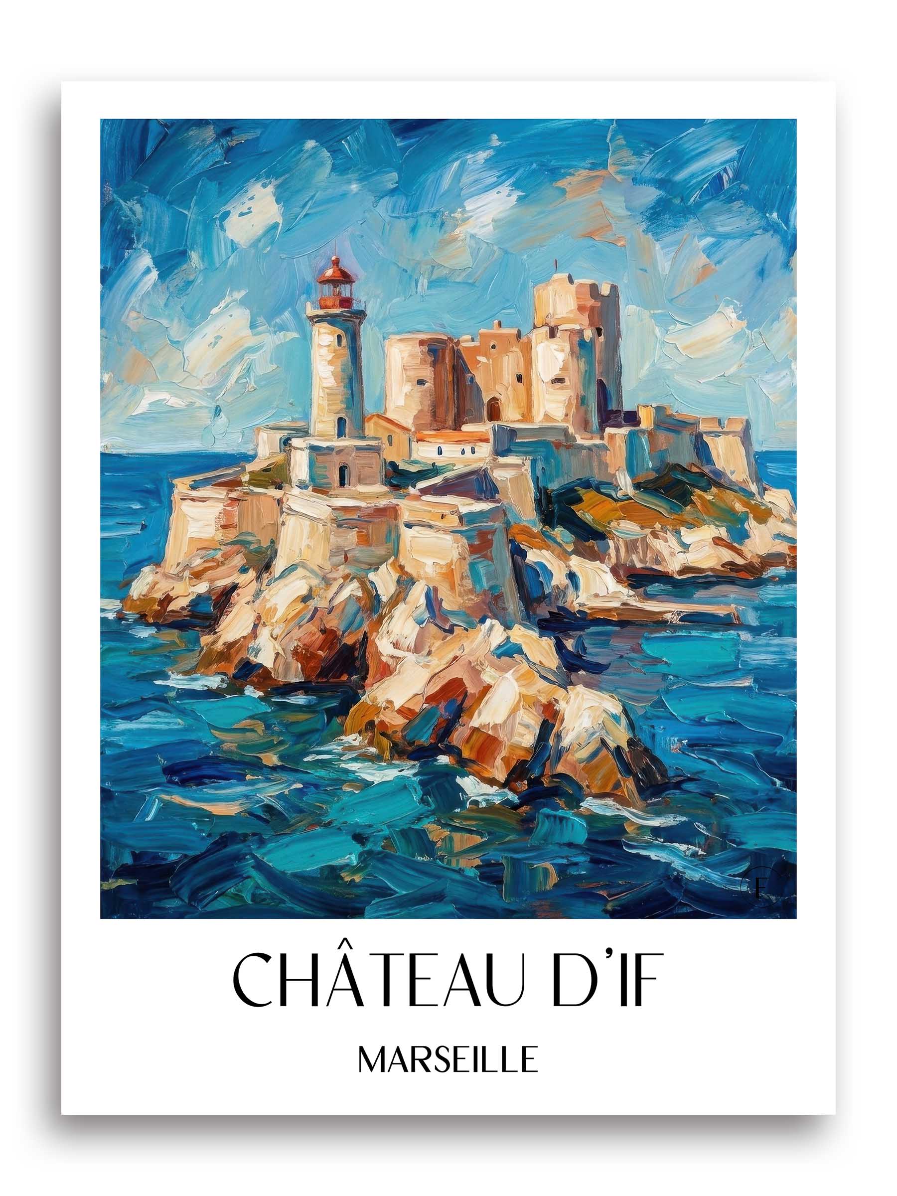 Château d'If Poster - Marseille - Frankreich Kunstdruck - Ölgemälde von A4 bis A1 - favplace