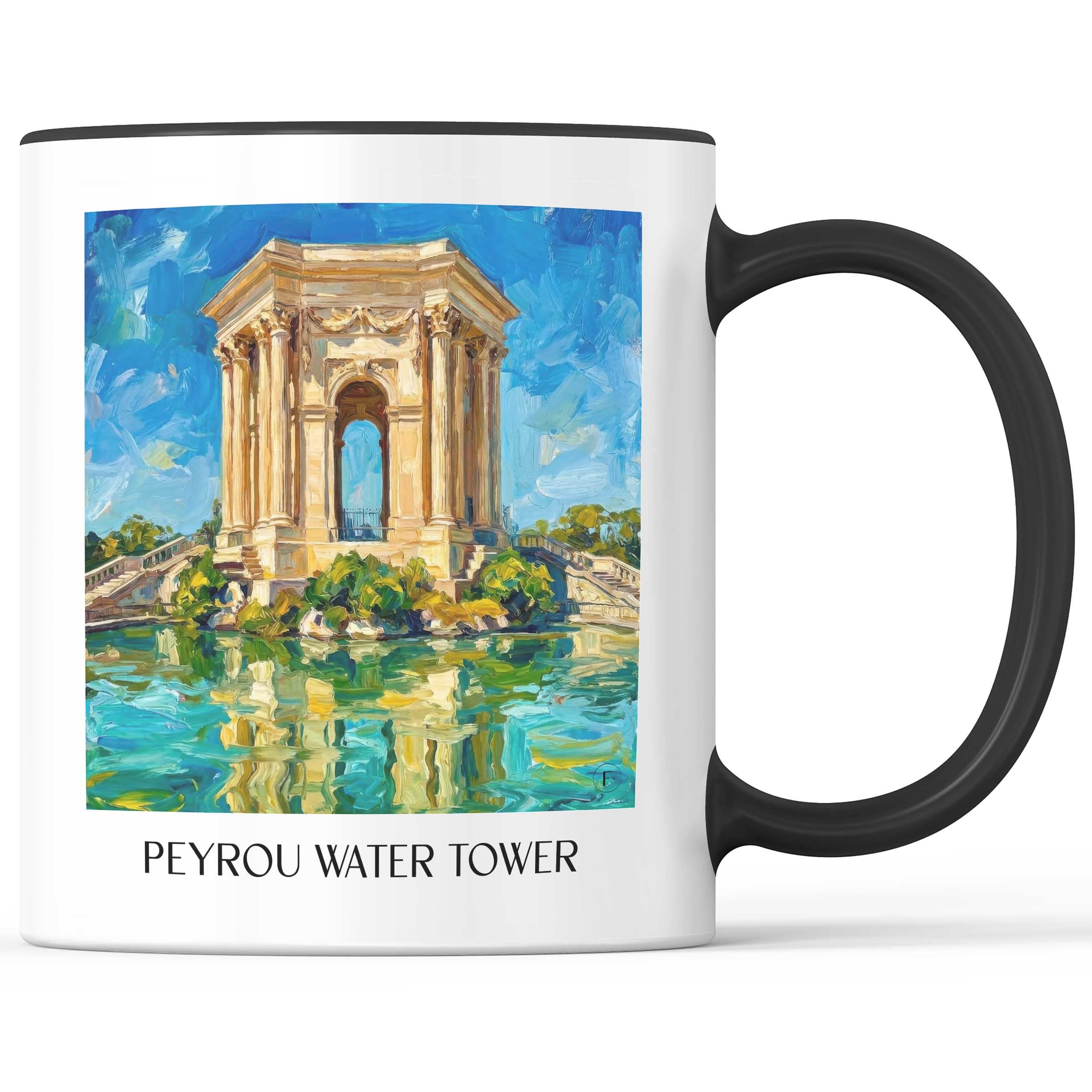 Château d'eau du Peyrou Kaffeebecher - Montpellier - Frankreich Becher - Kaffeetasse im Ölgemälde Stil - favplace