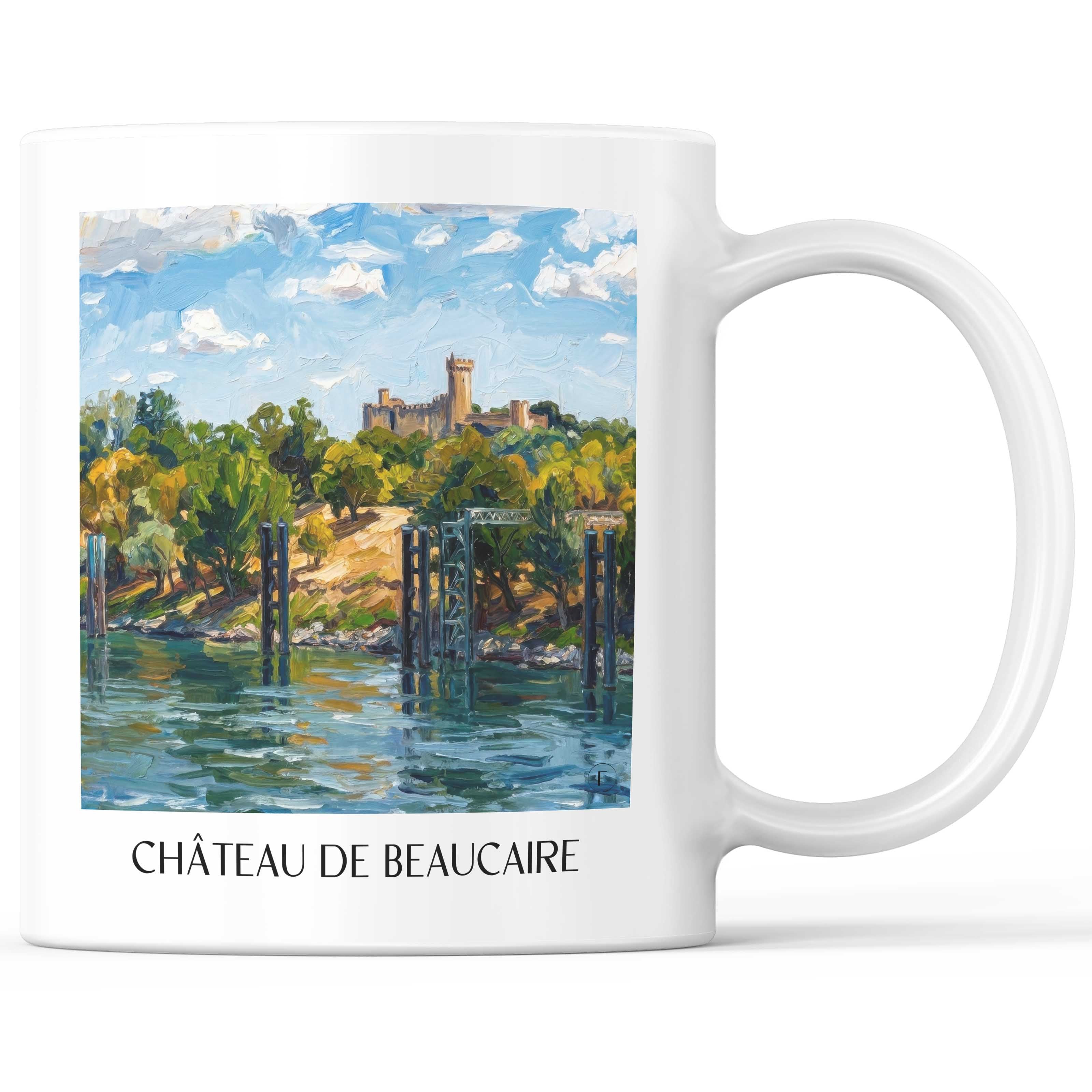 château-de-beaucaire-provence-frankreich-kaffeebecher-oil-painting-oelgemaelde