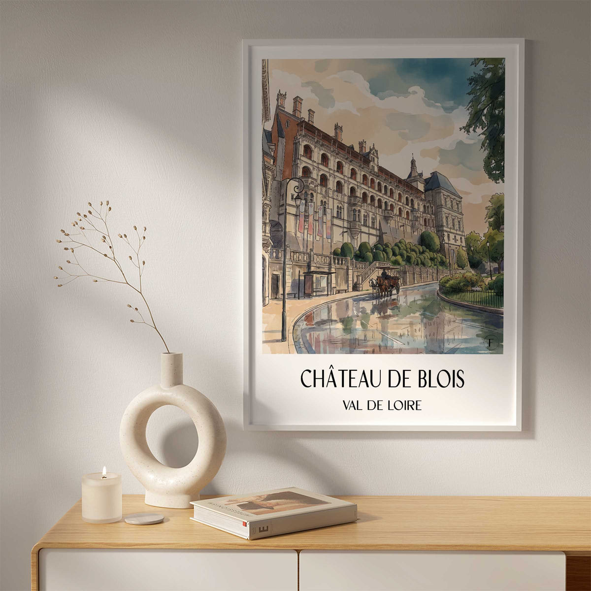 château-de-blois-val-de-loire-frankreich-poster-aquarell