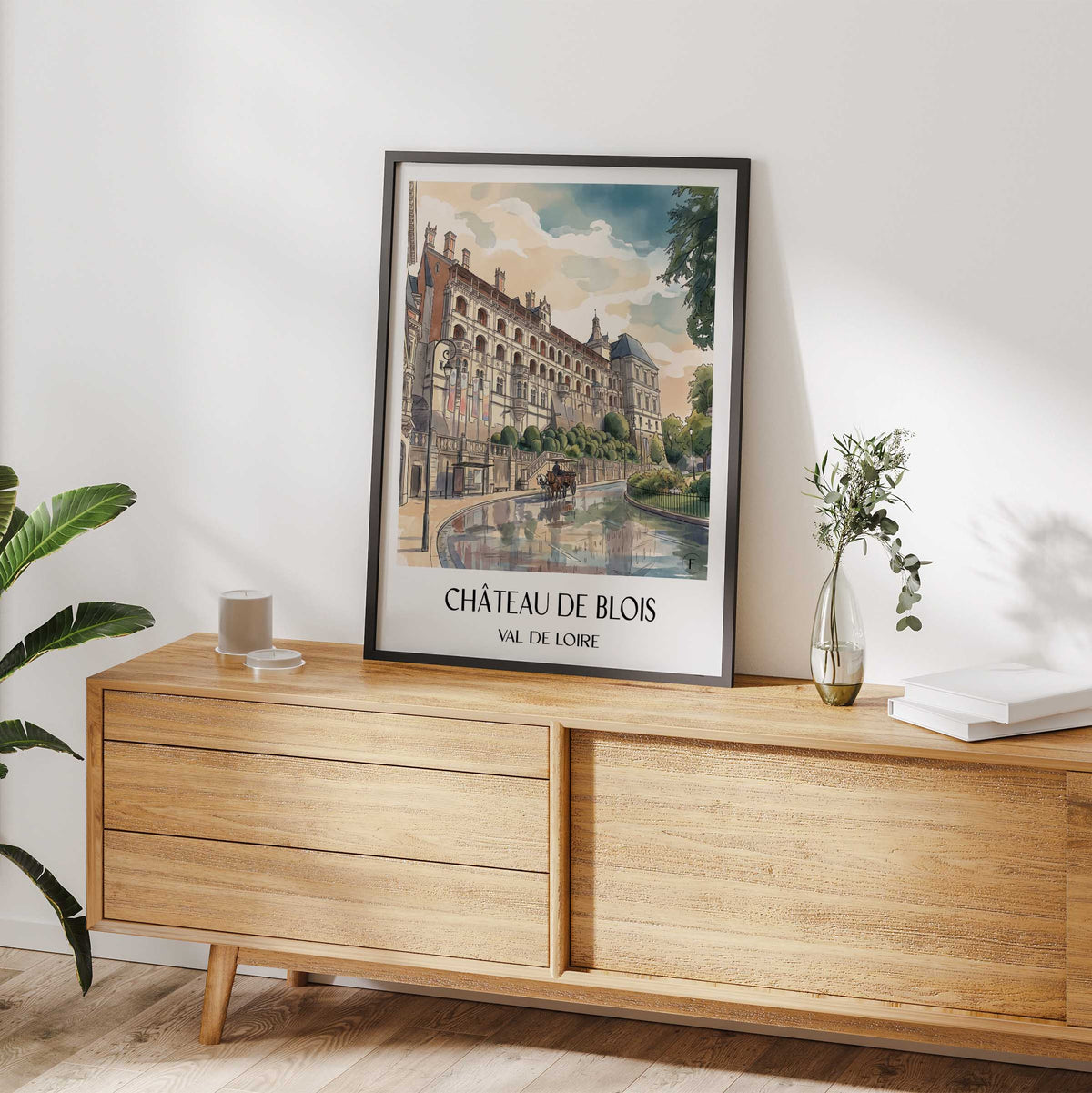 château-de-blois-val-de-loire-frankreich-poster-aquarell