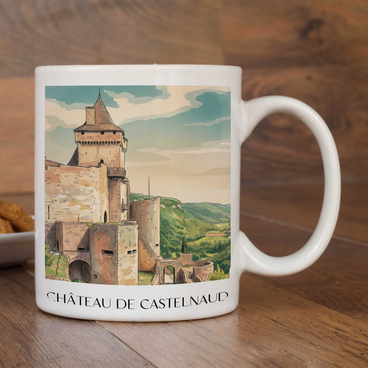 château-de-castelnaud-vallée-de-la-dordogne-frankreich-kaffeebecher-aquarell