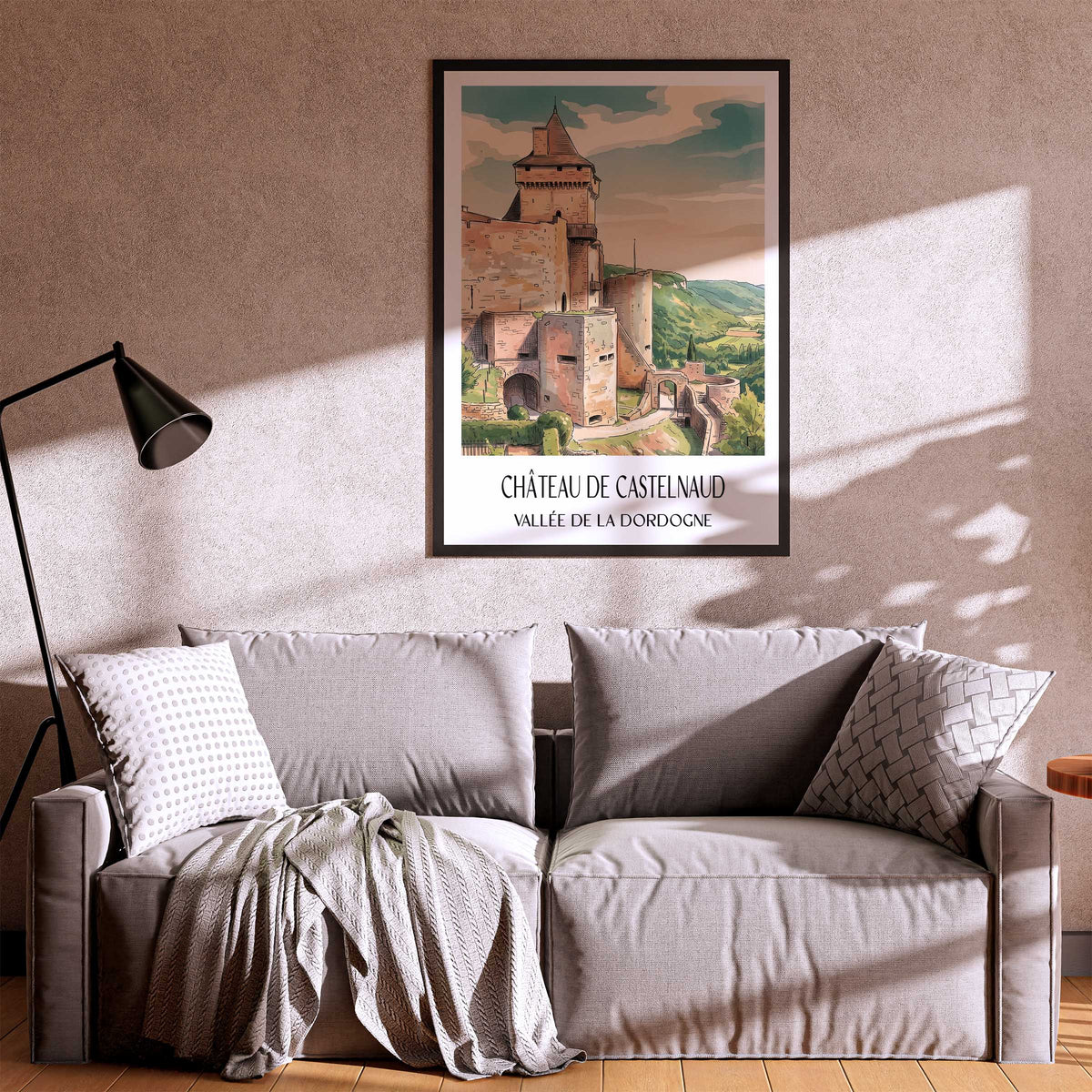 château-de-castelnaud-vallée-de-la-dordogne-frankreich-poster-aquarell