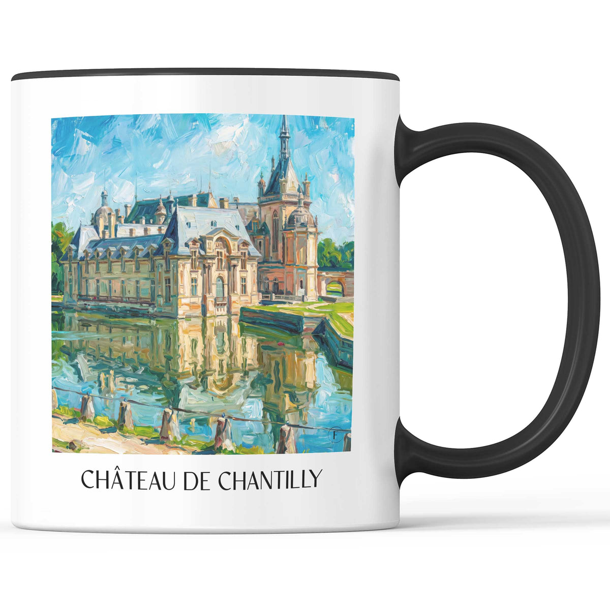 château-de-chantilly-oise-frankreich-kaffeebecher-oil-painting-oelgemaelde