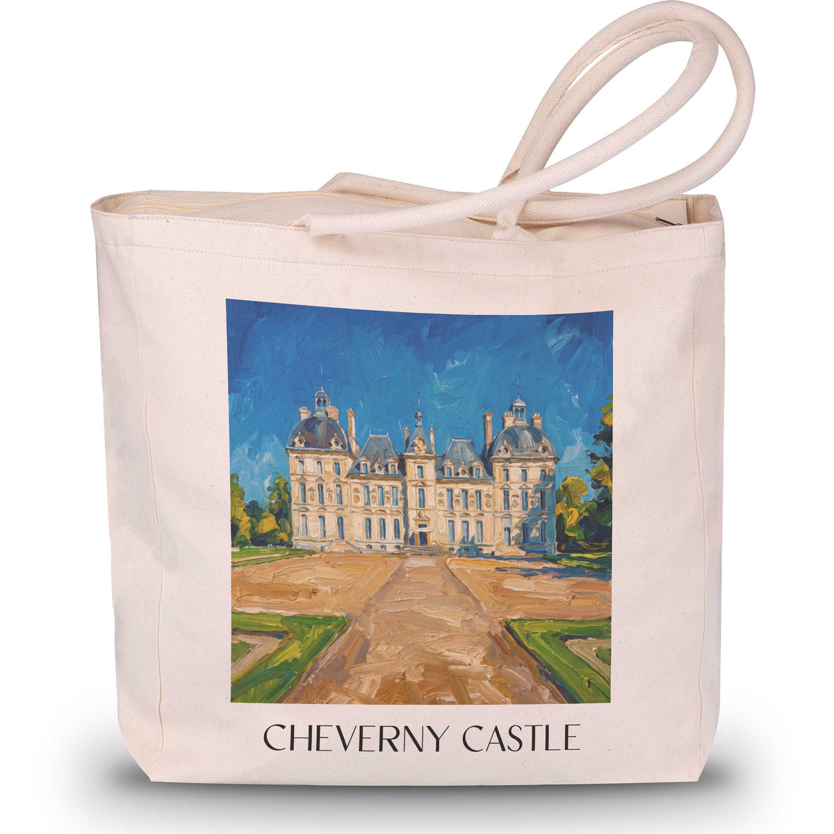 Château de Cheverny Shopping Tasche - Val de Loire - Frankreich Tote Bag - Einkaufstasche im Ölgemälde Stil - favplace