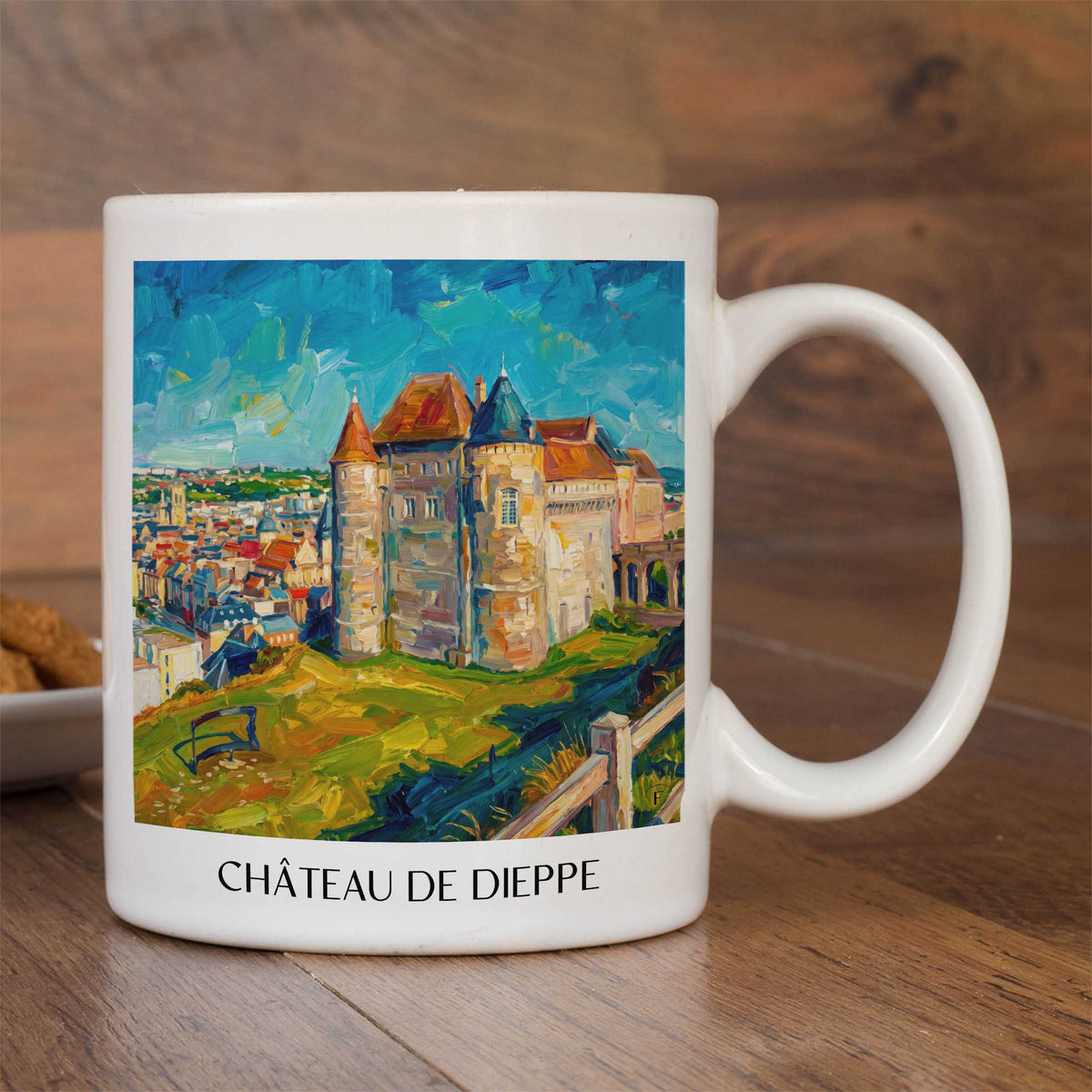 château-de-dieppe-côte-d'albâtre-frankreich-kaffeebecher-oil-painting-oelgemaelde