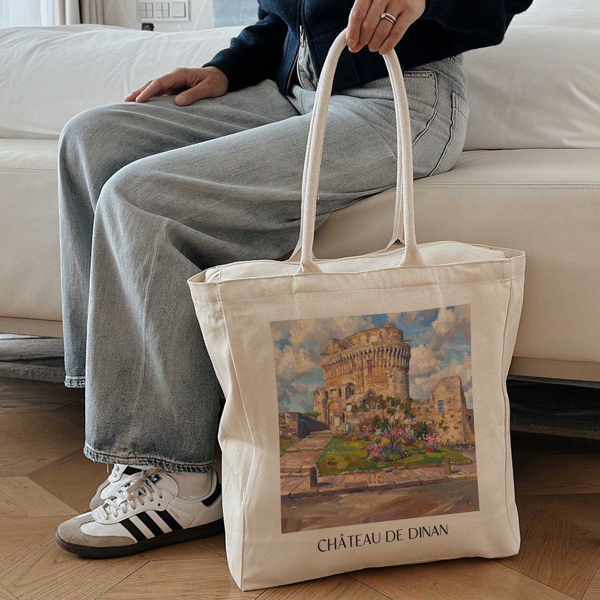 château-de-dinan-côte-d'émeraude-frankreich-einkaufstasche-oil-painting-oelgemaelde
