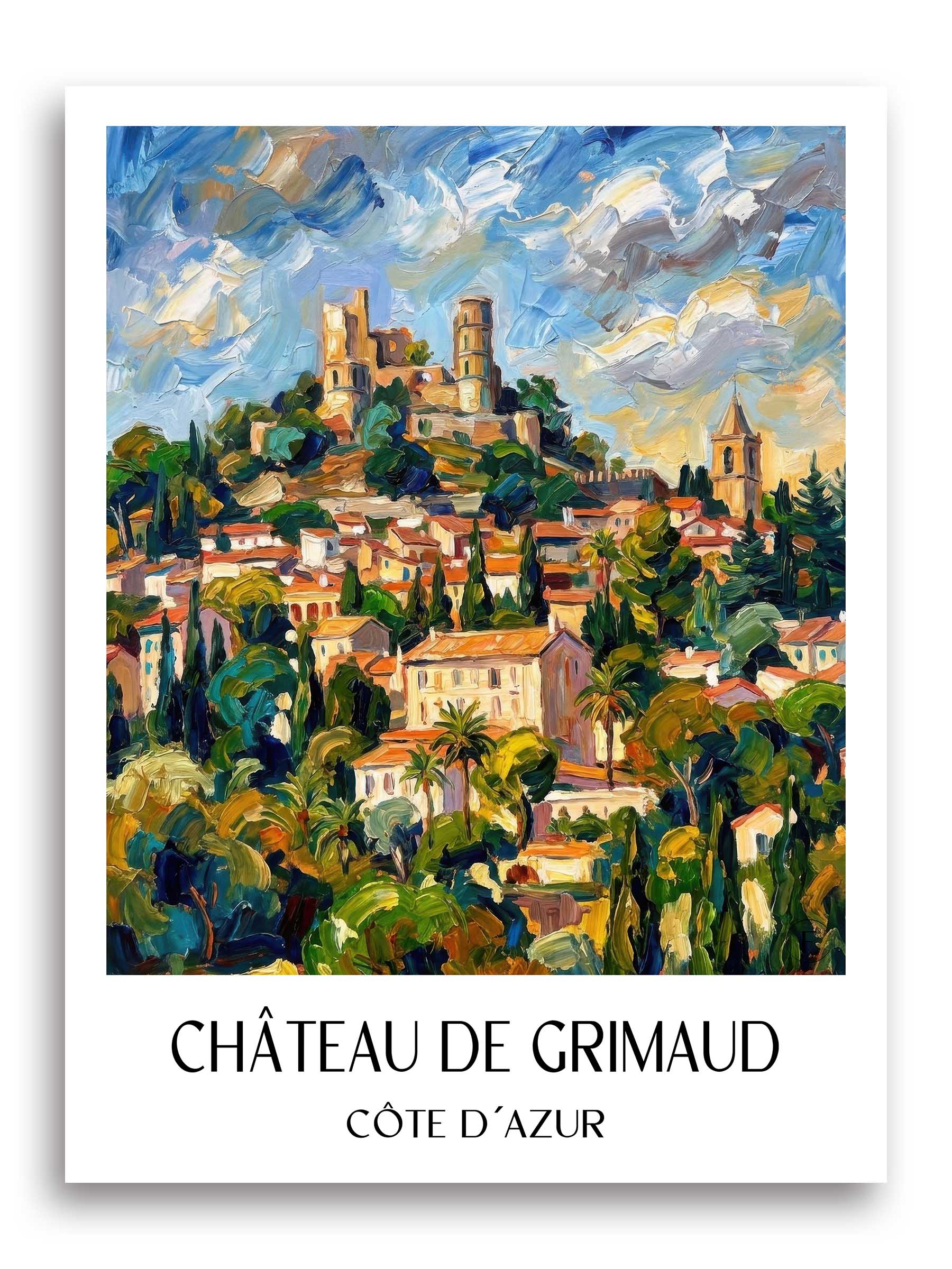 château-de-grimaud-côte-d´azur-frankreich-poster-oil-painting-oelgemaelde