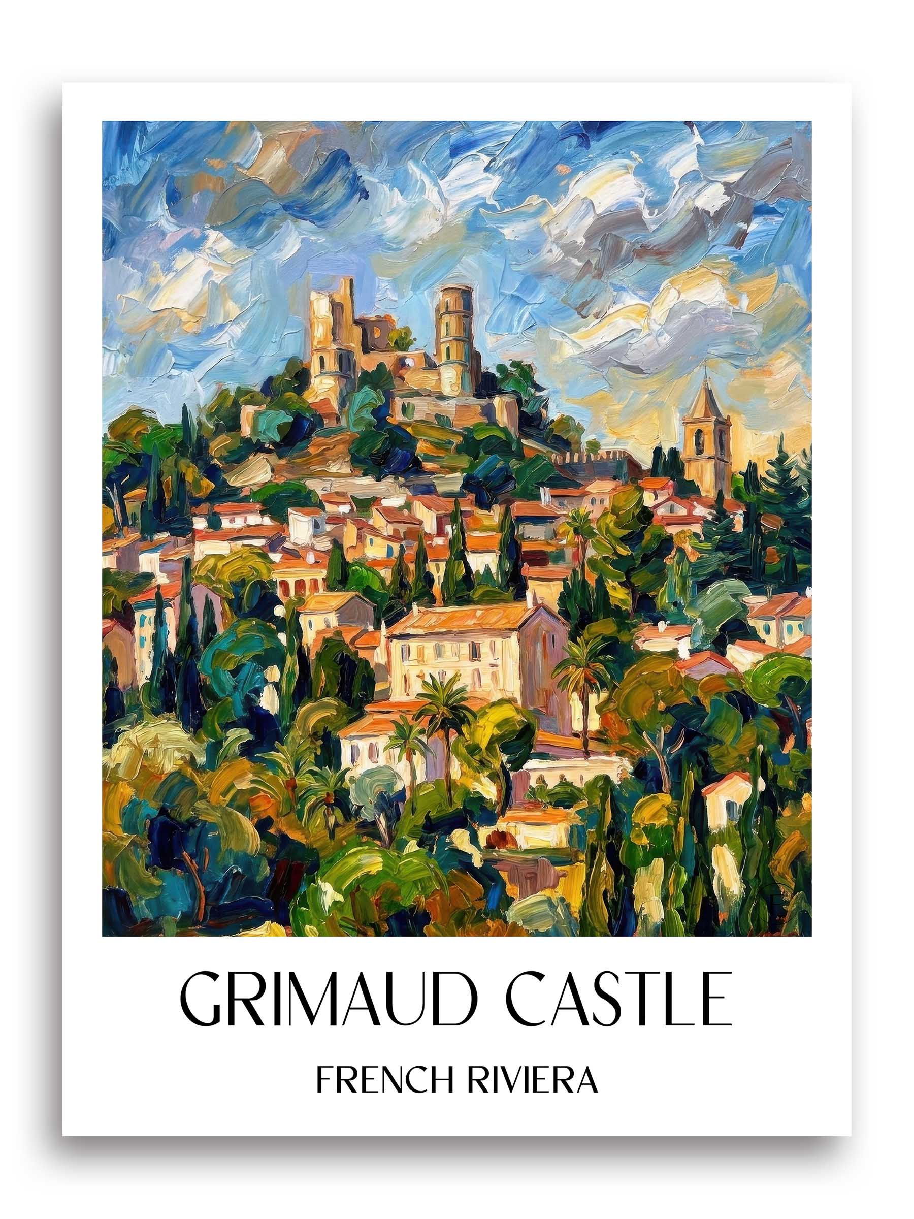 Château de Grimaud Poster - Côte d´Azur - Frankreich Kunstdruck - Ölgemälde von A4 bis A1 - favplace