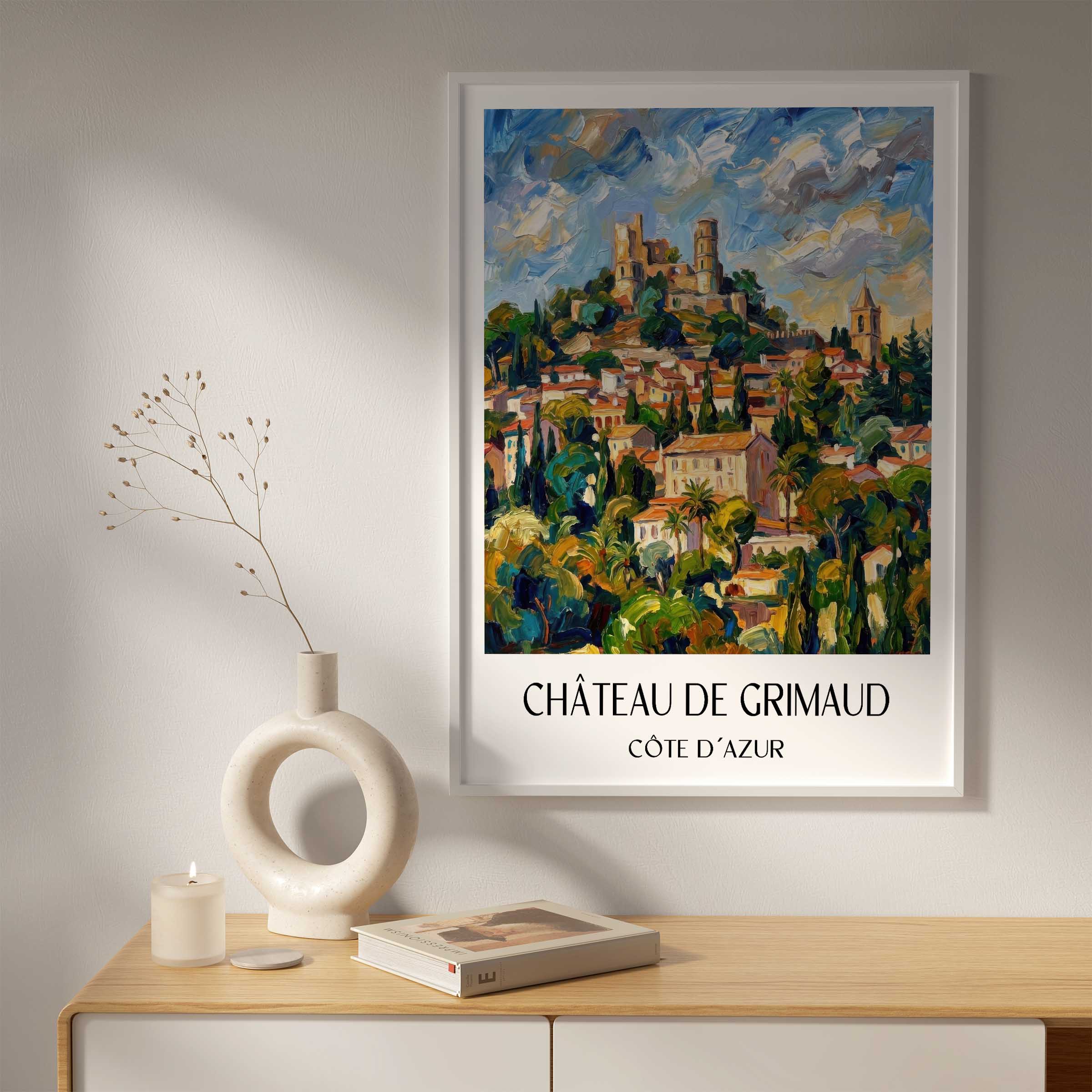 château-de-grimaud-côte-d´azur-frankreich-poster-oil-painting-oelgemaelde