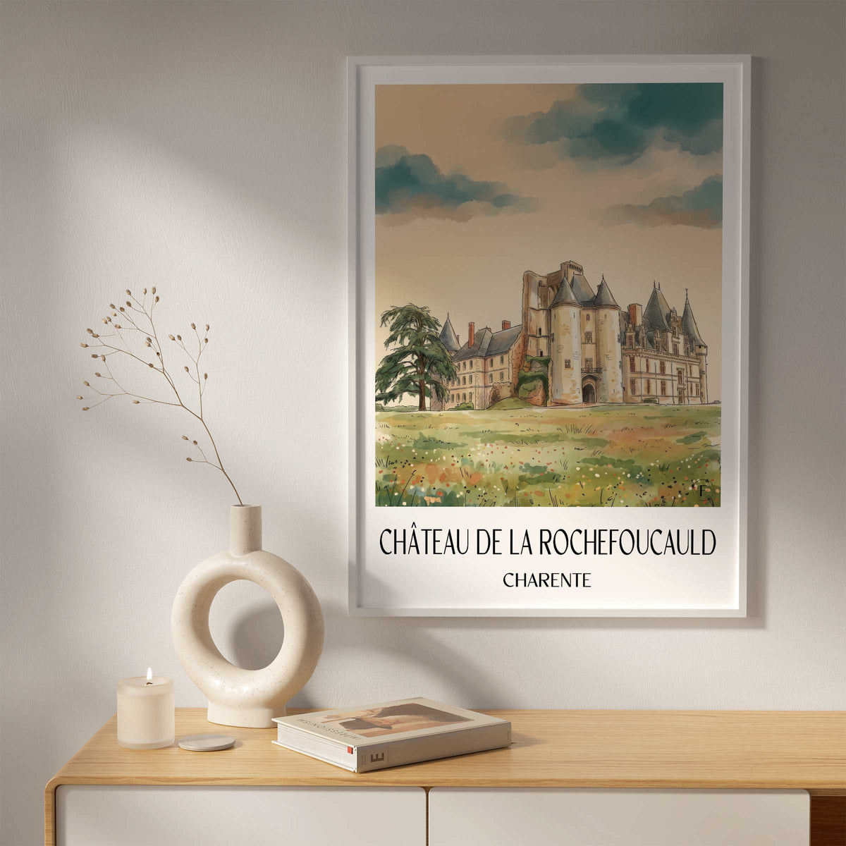 château-de-la-rochefoucauld-charente-frankreich-poster-aquarell