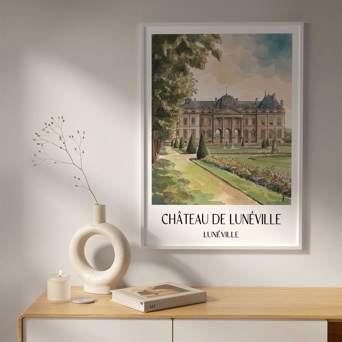 château-de-lunéville-lunéville-frankreich-poster-aquarell
