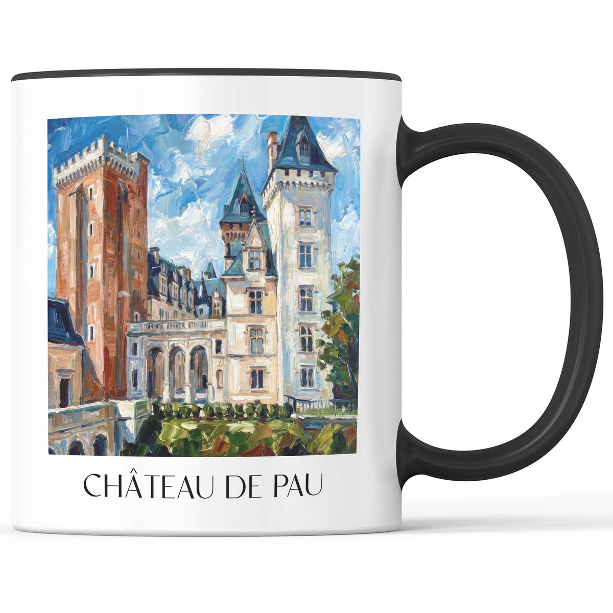 château-de-pau-béarn-frankreich-kaffeebecher-oil-painting-oelgemaelde